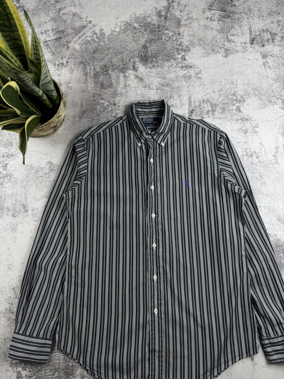 Polo Ralph Lauren Polo Ralph Lauren Black M Size 15 1/2-39 Button Striped Classic LongSleeve Shirt Size US M / EU 48-50 / 2 - 4 Thumbnail