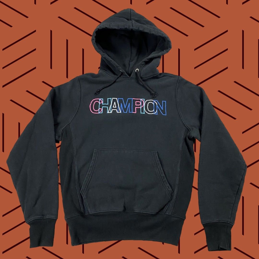 Champion VINTAGE Champion Reverse Weave Spello ut Embroidered Black Hoodie Adult Small Pullover Size US S / EU 44-46 / 1 - 1 Thumbnail