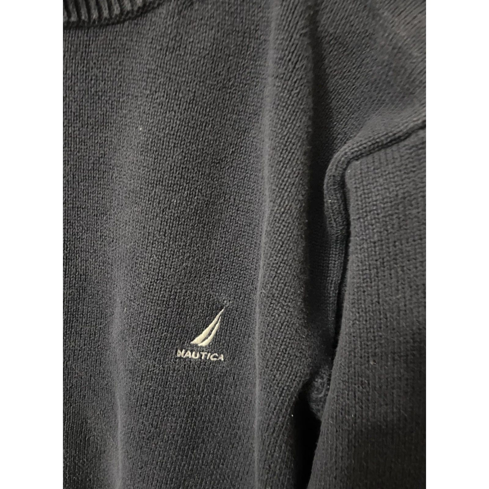 Nautica VINTAGE Nautica Mens Sweater Men Large Navy Blue Knit Crew Neck Logo Pullover All Seasons - Regular Fit Long Sleeve Size US L / EU 52-54 / 3 - 2 Thumbnail