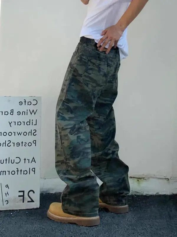 Japanese Brand VIBE Retro camouflage casual straight wide-leg trousers Size US 32 / EU 48 - 8 Thumbnail