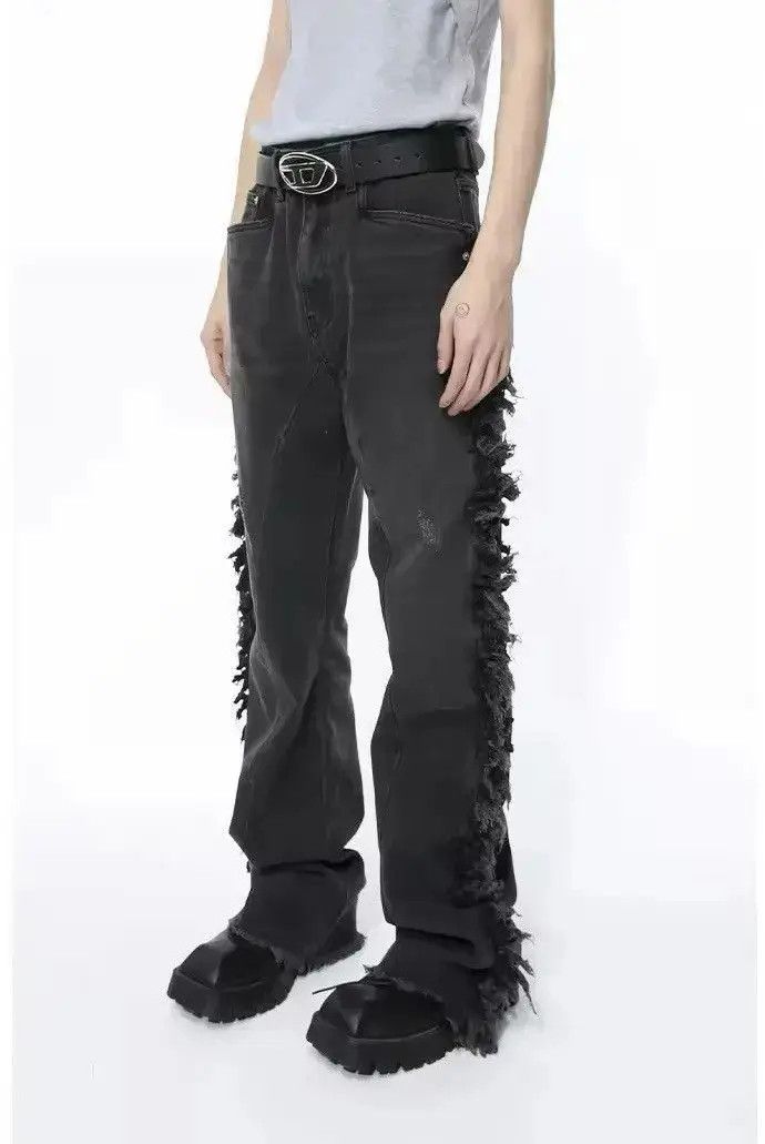 Japanese Brand Design Streetwear Splicing Distressed Jeans Pants Size US 30 / EU 46 - 2 Thumbnail