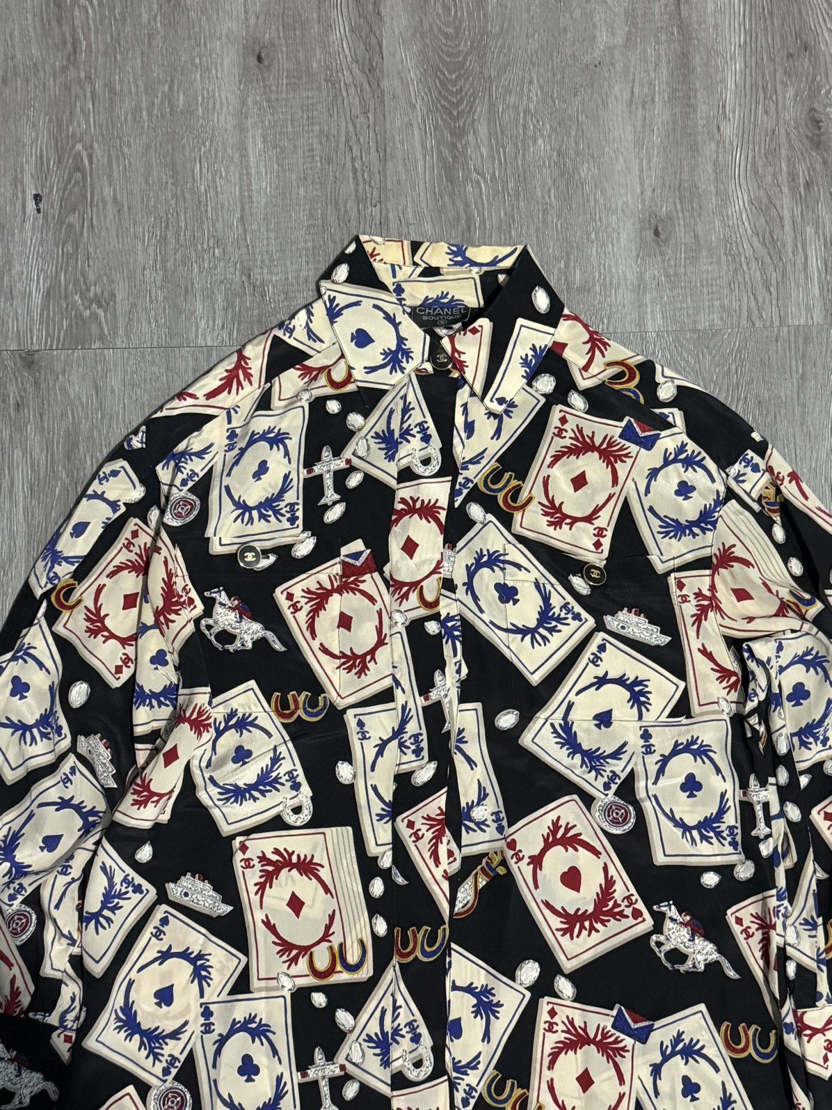 Chanel CHANEL CARD PRINT SILK SHIRT Size M / US 6-8 / IT 42-44 - 4 Thumbnail