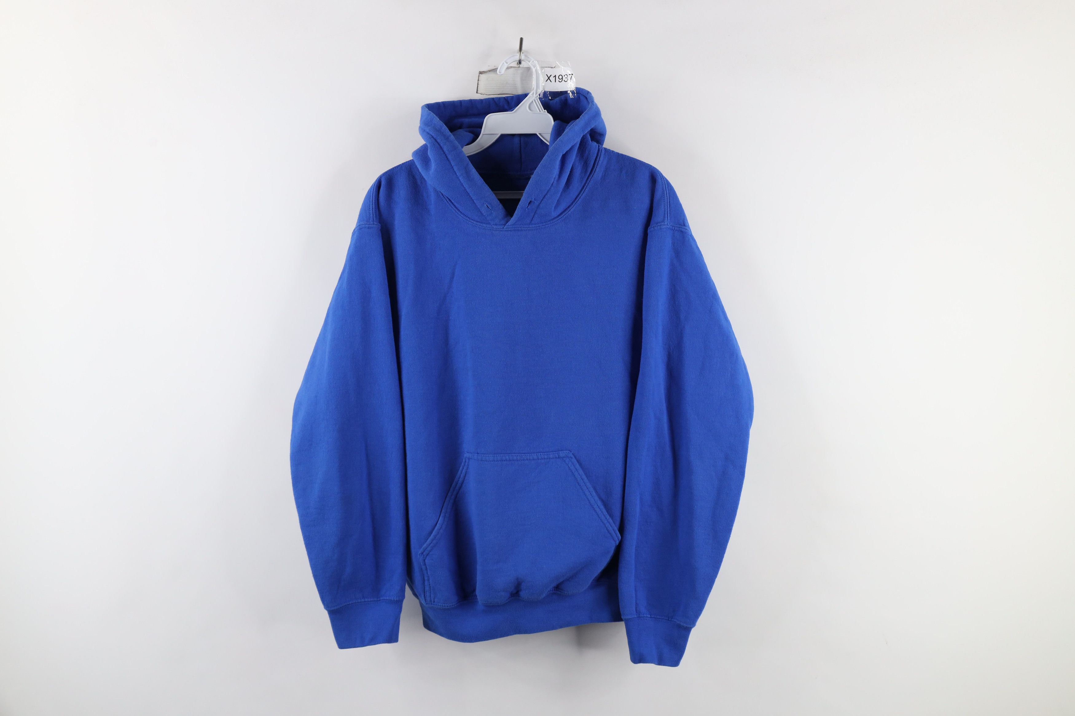Vintage Vintage 90s Streetwear Blank Hoodie Sweatshirt Royal Blue Size US S / EU 44-46 / 1 - 1 Thumbnail