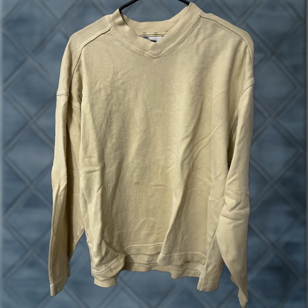 Gap VINTAGE Gap Sweater Mens M Beige Pullover Fleece V-Neck Made in USA Size US M / EU 48-50 / 2 - 1 Thumbnail