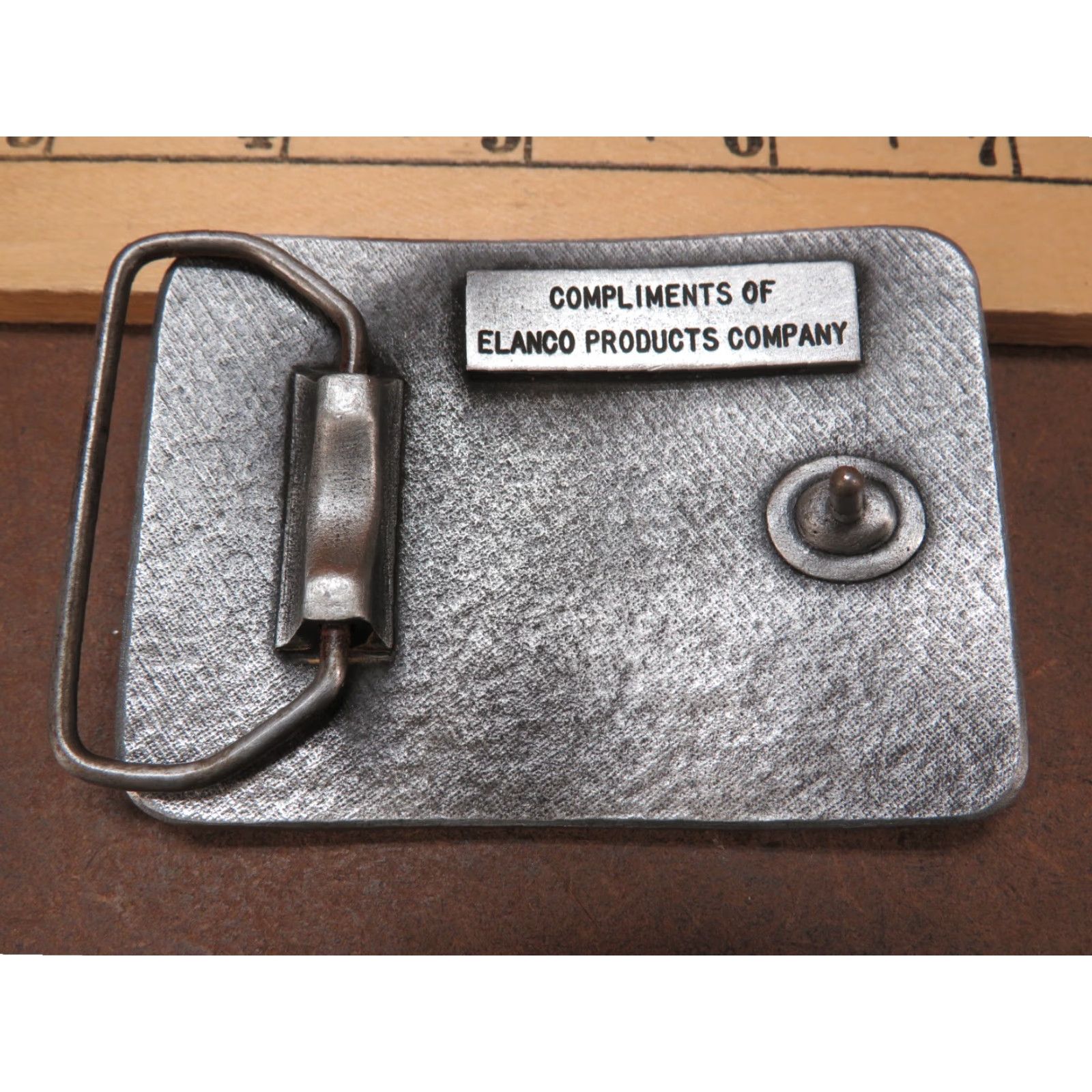 Lancel VTG Elanco Belt Buckle Moorman BIG-SHOT Dealer Seed Feed salesman Animal Metal Rockabilly Adult Unisex Multi-Color 1980s Size ONE SIZE - 2 Thumbnail