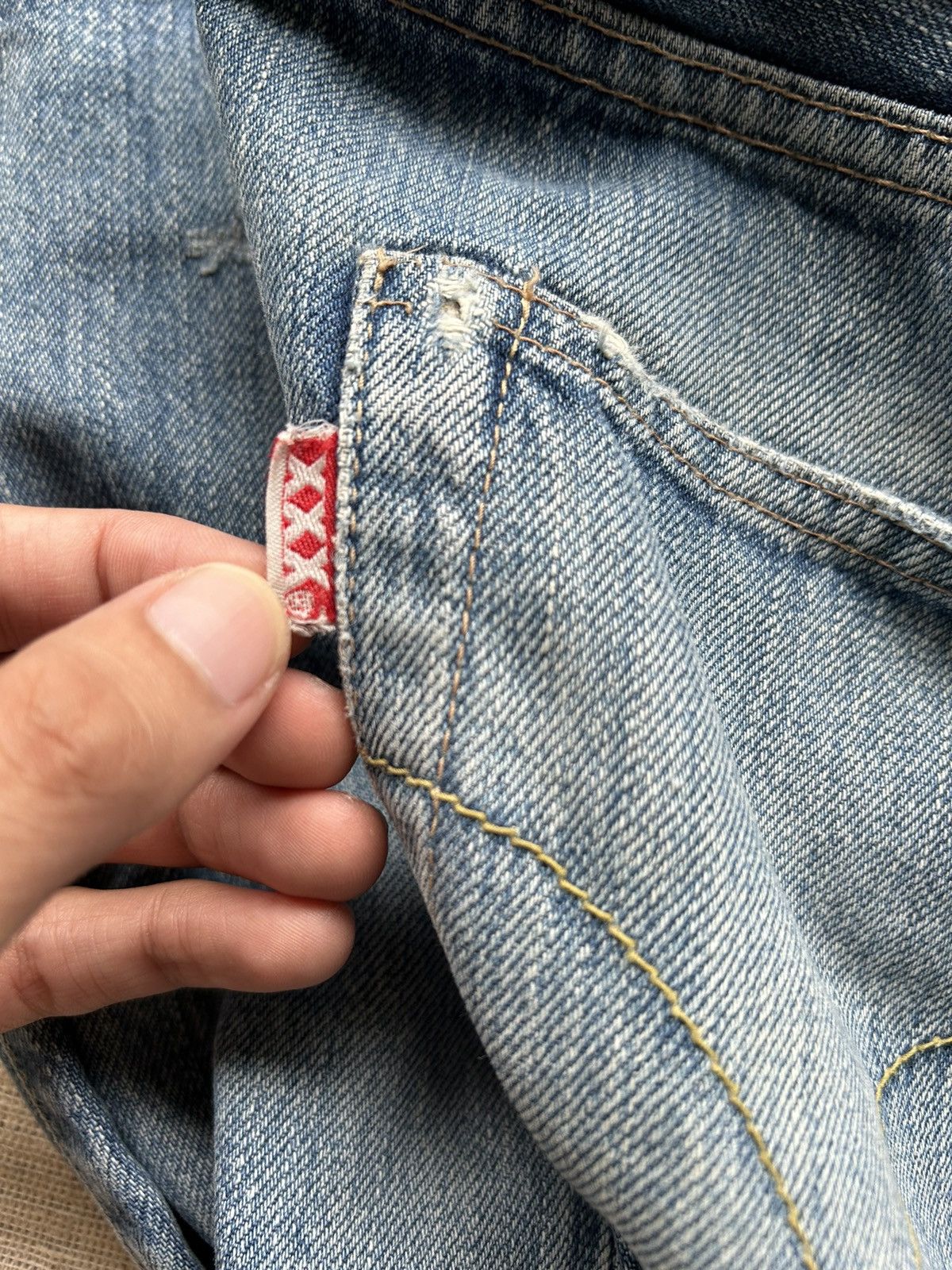 Hysteric Glamour × Japanese Brand Vtg HYSTERIC GLAMOUR XXX Selvedge Distressed denim RARE☠️ Size US 31 - 6 Thumbnail