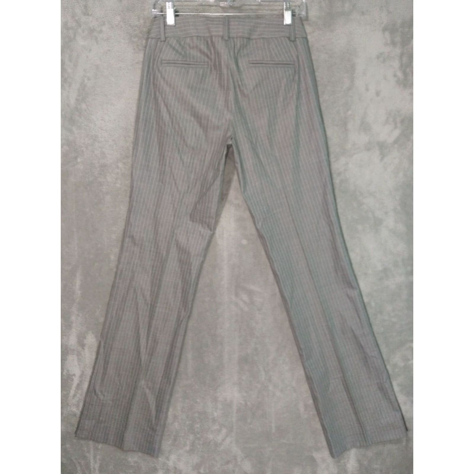 J.Crew J.CREW Dress Pants Womens 2 Gray Striped Wool Trouser Low Rise Straight Pockets City Preppy 90s? Size 26" / US 2 / IT 38 - 2 Thumbnail