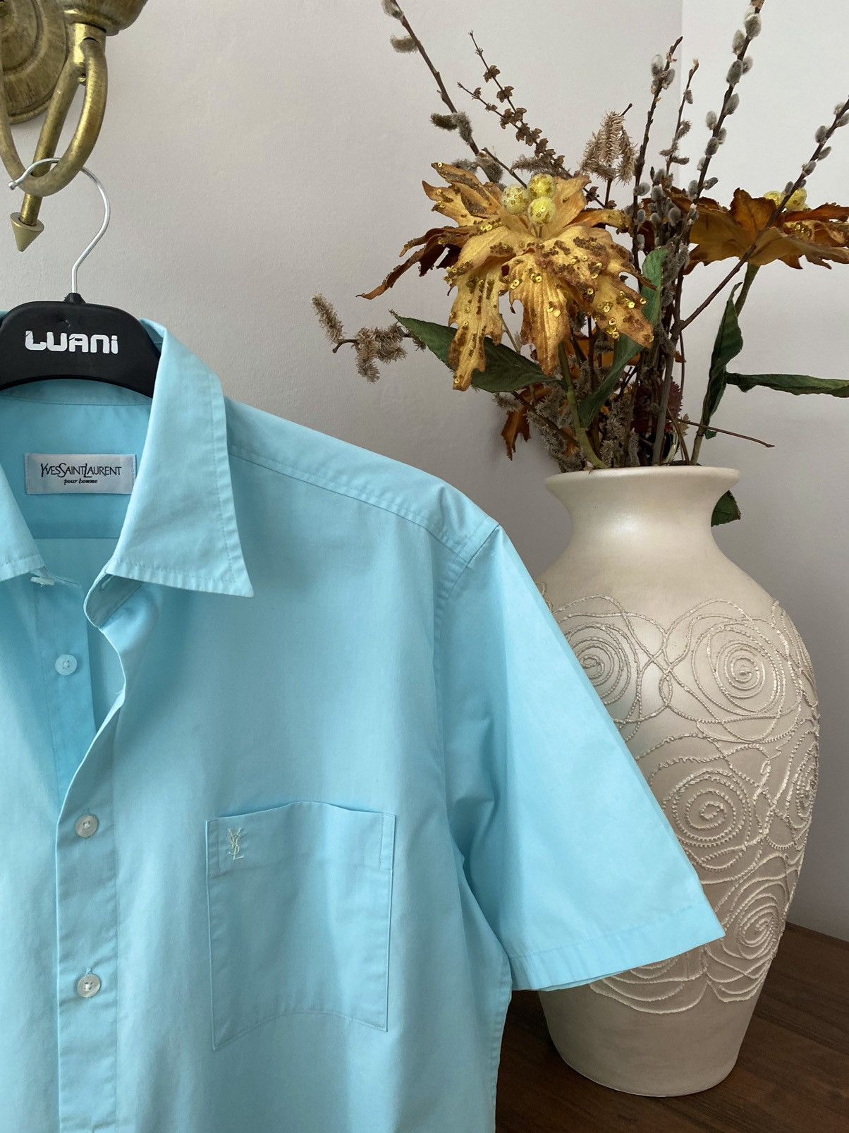 Yves Saint Laurent Vintage Yves Saint Laurent YSL Short Sleeve Button Up Shirt Size US L / EU 52-54 / 3 - 2 Thumbnail