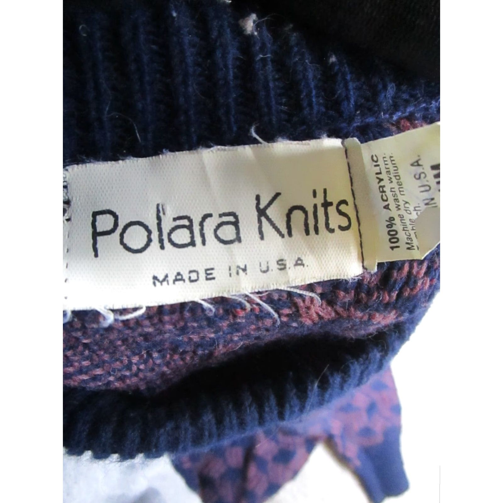 Vintage Polara Knits Sweater Mens Medium Purple Blue Cable Knit Pullover Size US M / EU 48-50 / 2 - 3 Thumbnail