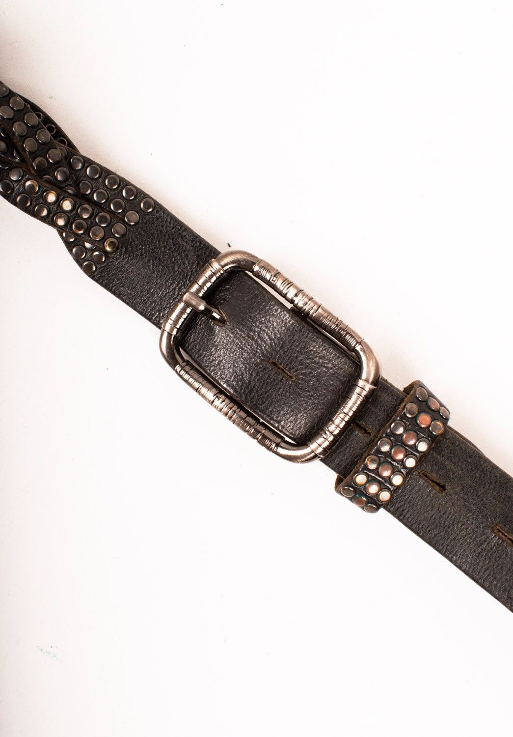 Hollywood Trading Company HTC Metal Heavy Men Leather Belt Size L Size 38 - 2 Thumbnail