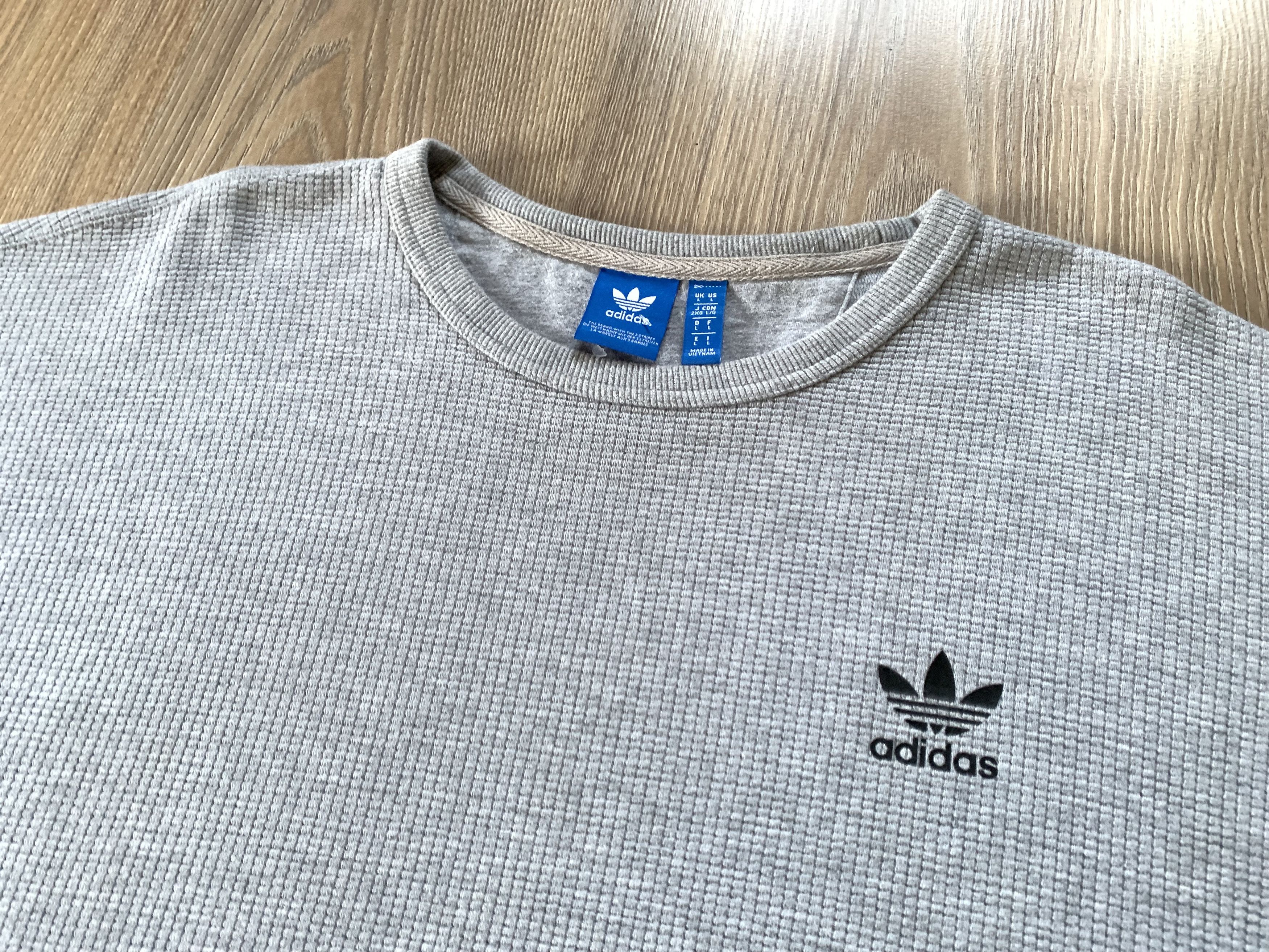Adidas Adidas Cotton Grey Sweatshirt Anorak Size US L / EU 52-54 / 3 - 4 Thumbnail