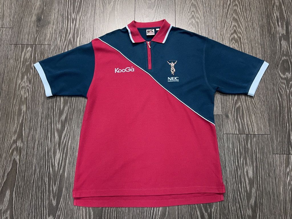 Other UK Rare Kooga Harlequins Rugby Union Polo Zip T Shirt Jersey Size US L / EU 52-54 / 3 - 1 Thumbnail