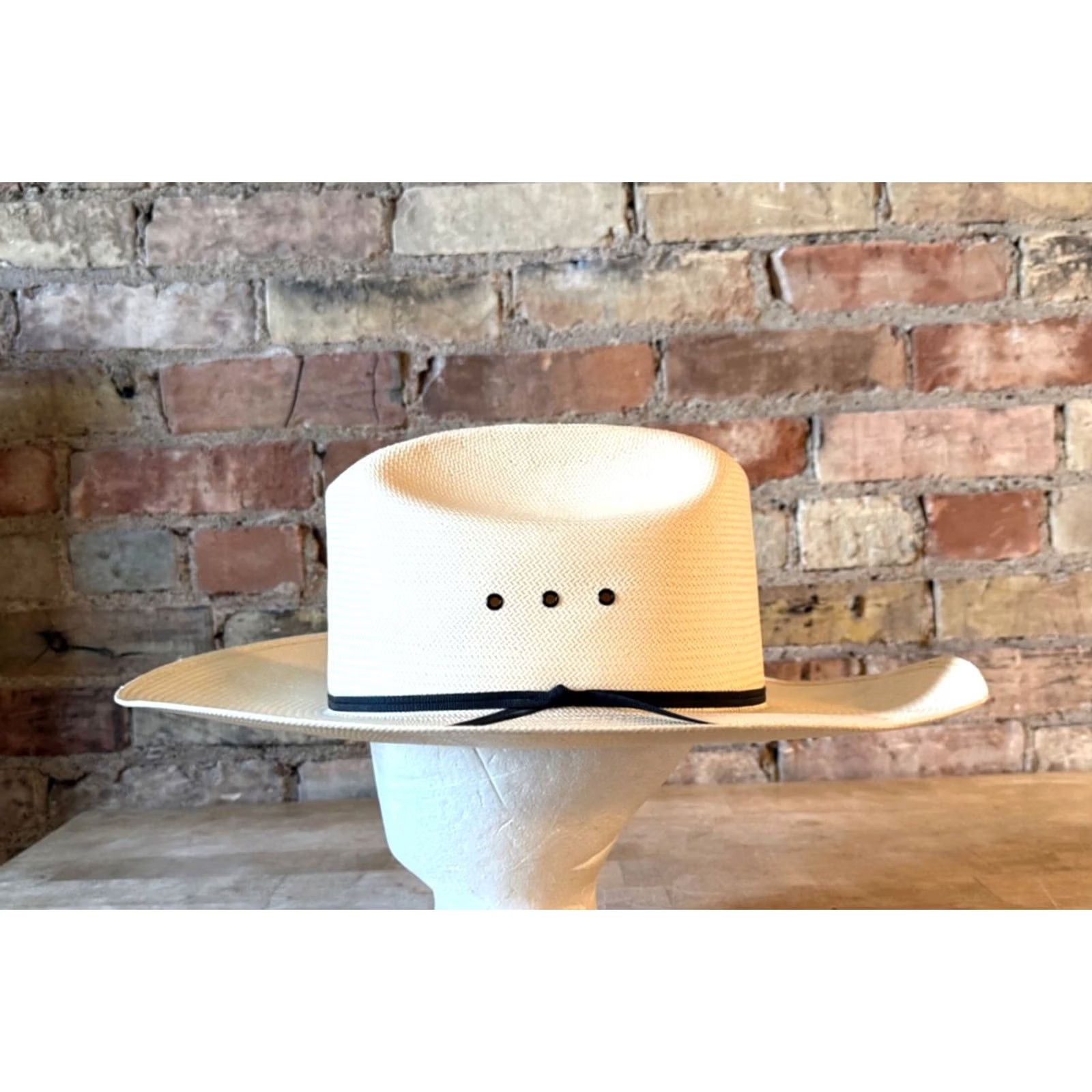 Vintage VINTAGE Resistol Hat Mens 7 3/4 Beige VTG Self Conforming 8XX Long Oval Woven Straw Cowboy Size Size ONE SIZE - 2 Thumbnail