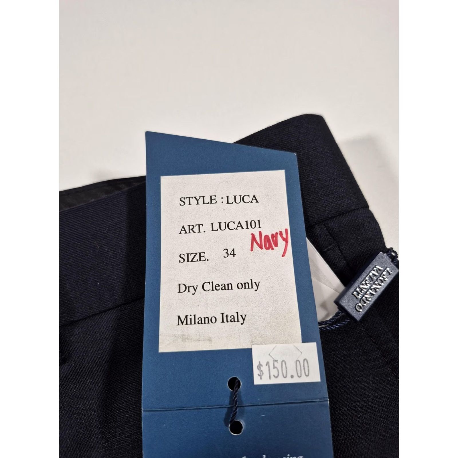 Vintage Leonardo Valenti Dress Pants Mens 34x36 Blue Wool Flat Front Unhemmed NWT Size US 34 / EU 50 - 4 Thumbnail