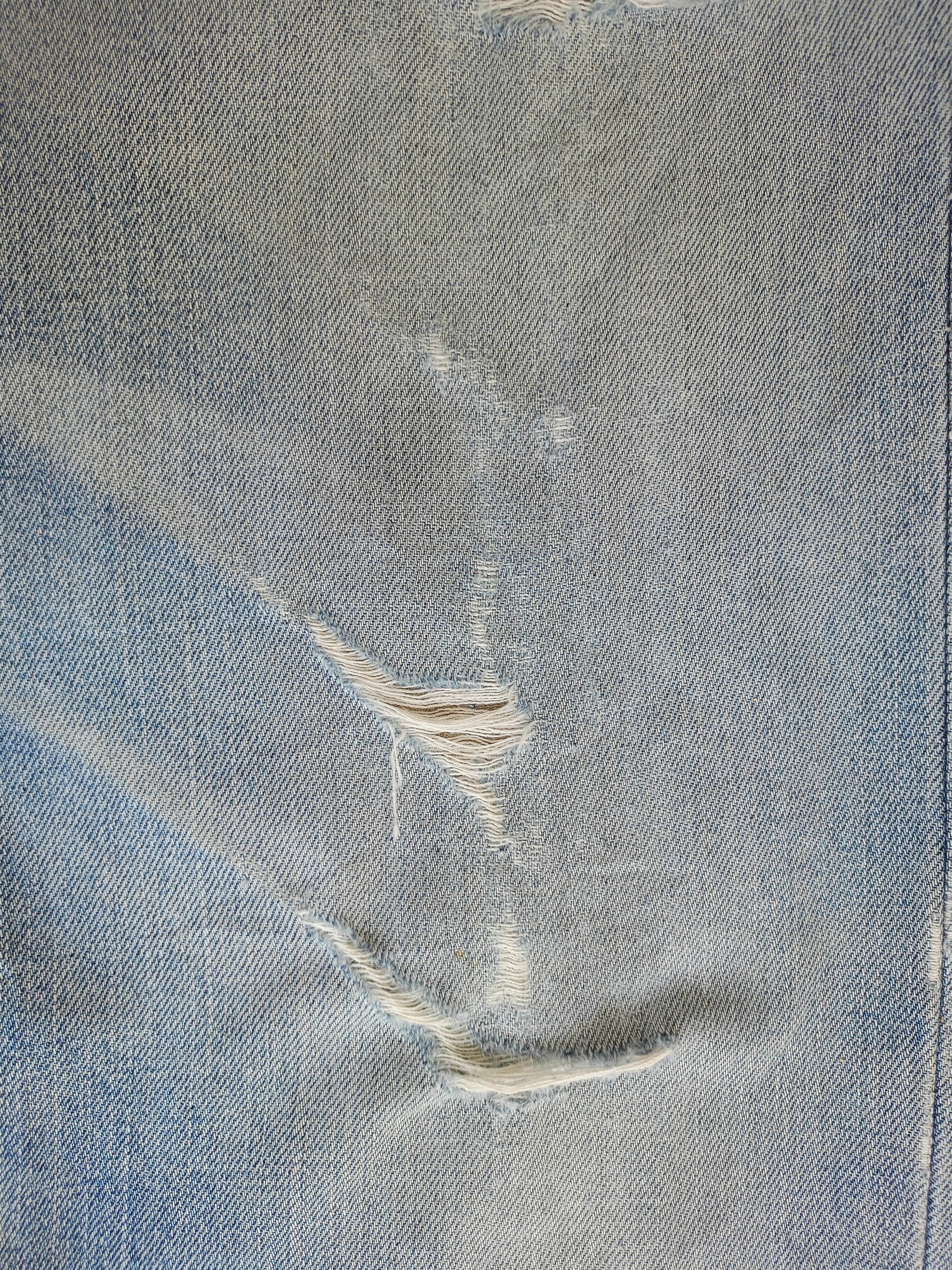 UNIQLO Distressed, Cropped Wide Leg Streetwear Denim