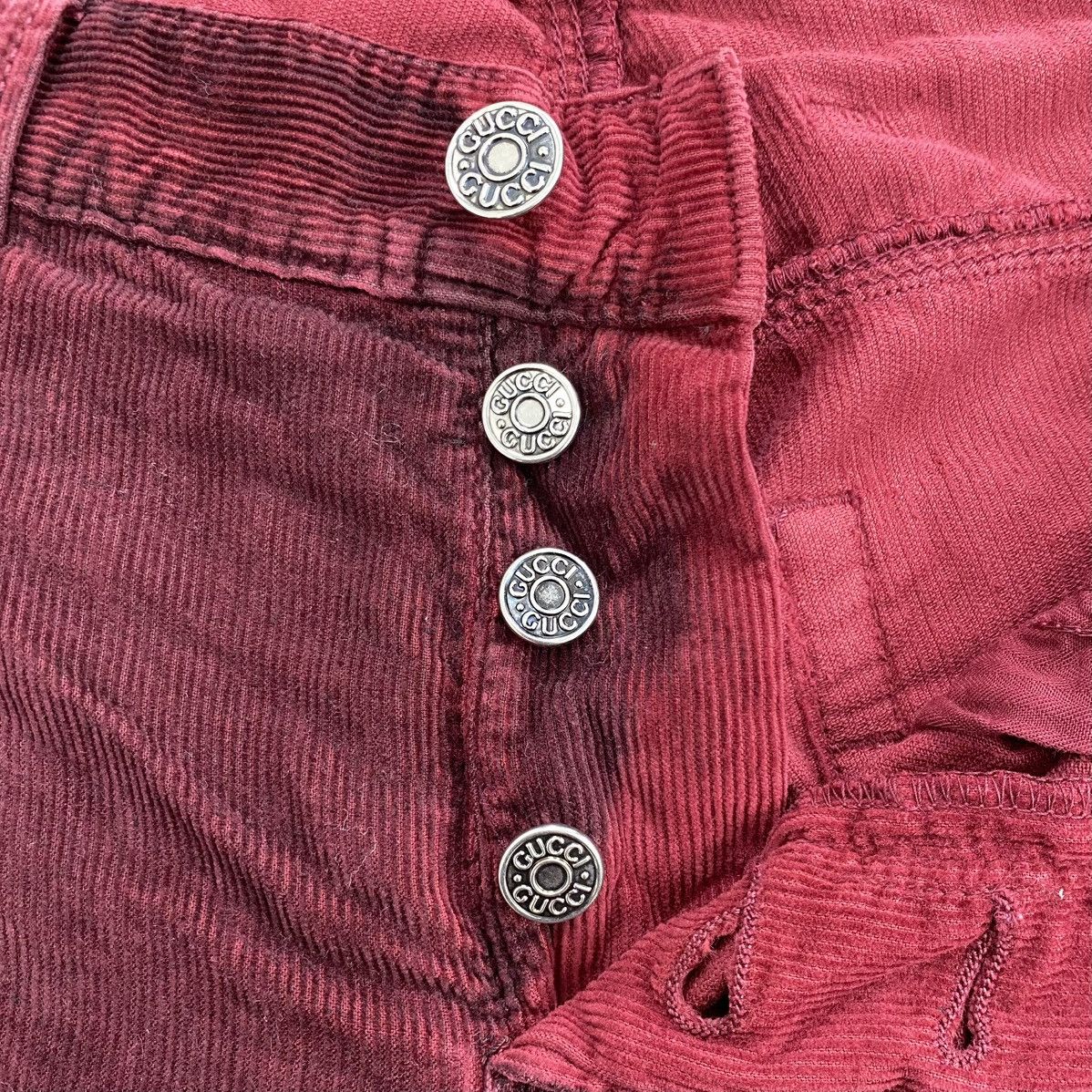 Gucci 1990s Gucci by Tom Ford Red Burgundy Corduroy Pants Luxury Size US 32 / EU 48 - 7 Thumbnail