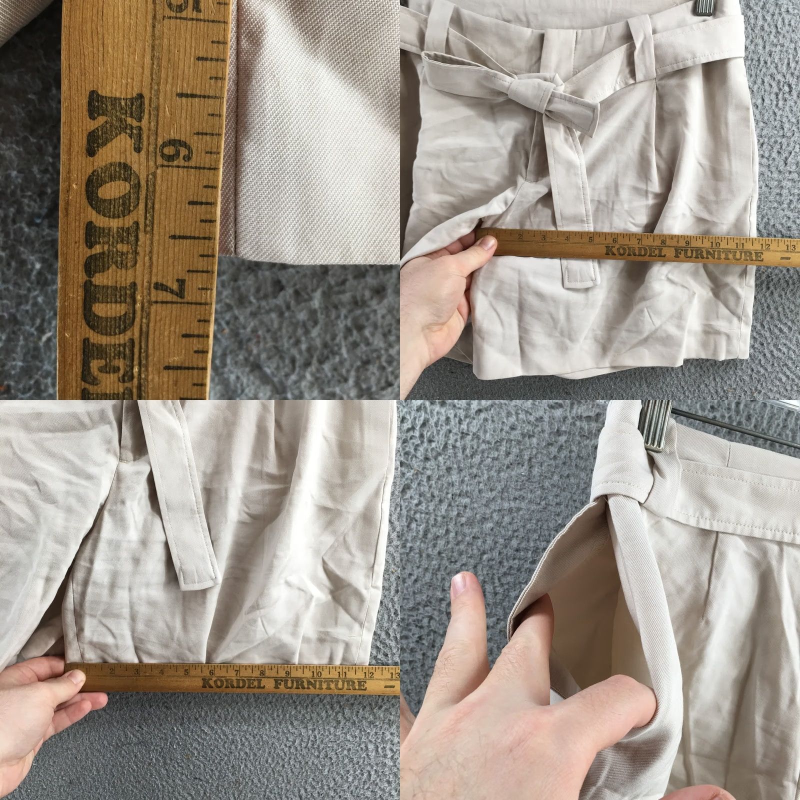 Calvin Klein Calvin Klein Paperbag Short Womens XS Beige Viscose Mid Rise Pleated Front Zip Size 26" / US 2 / IT 38 - 8 Thumbnail