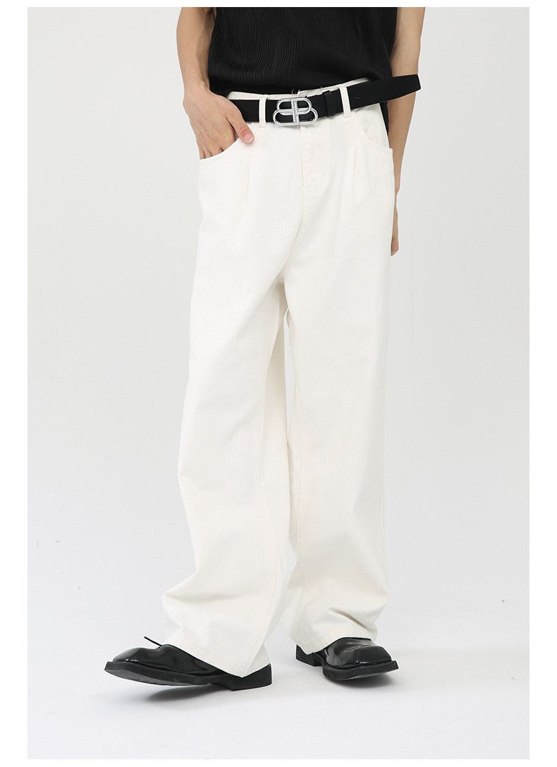 Japanese Brand × Jean Japanese retro solid color loose wide-leg straight jeans Size US 32 / EU 48 - 2 Thumbnail