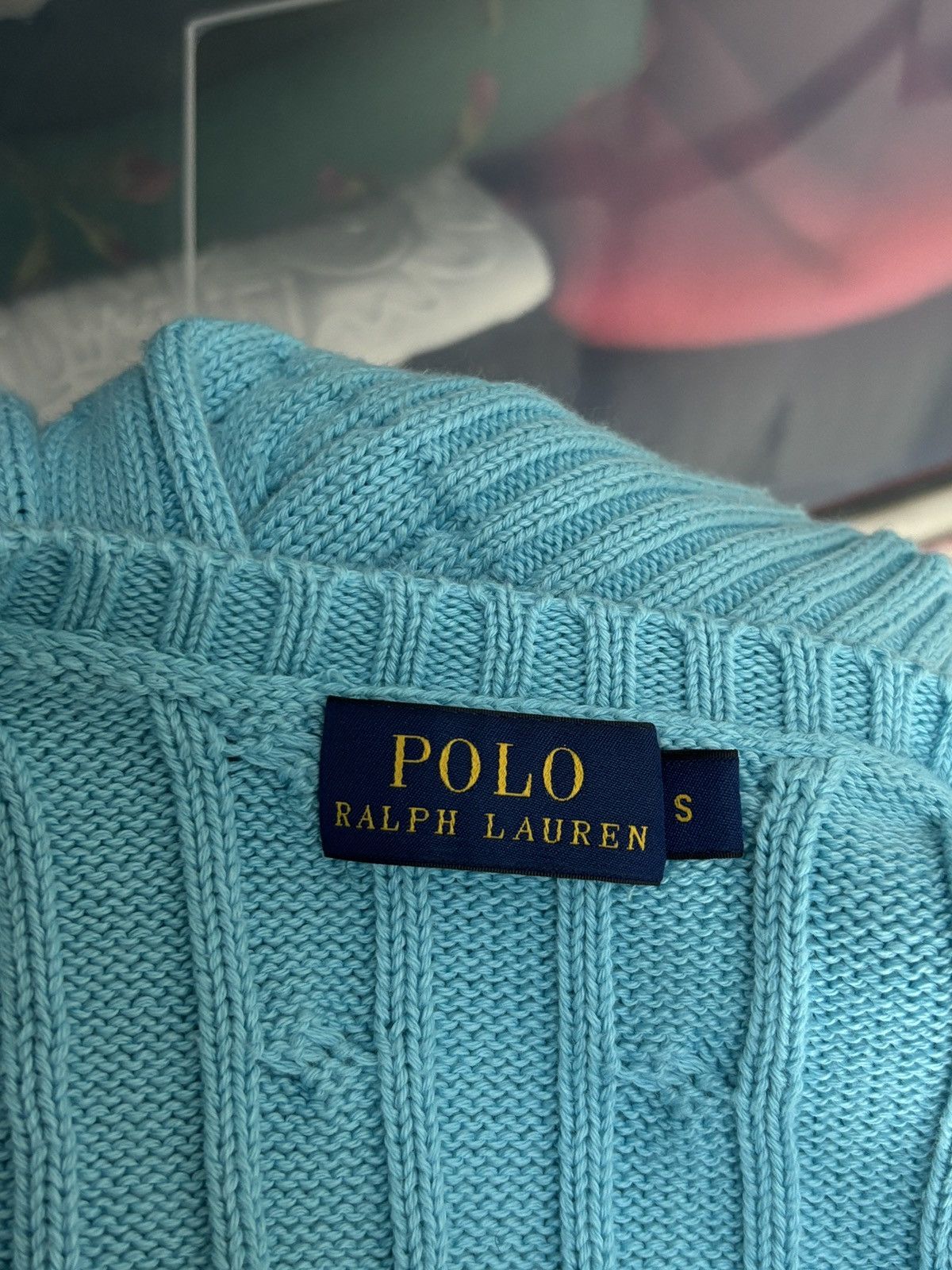Polo Ralph Lauren Polo Ralph Lauren Cable Knit Baby Blue Sweater Vintage Size S / US 4 / IT 40 - 7 Thumbnail