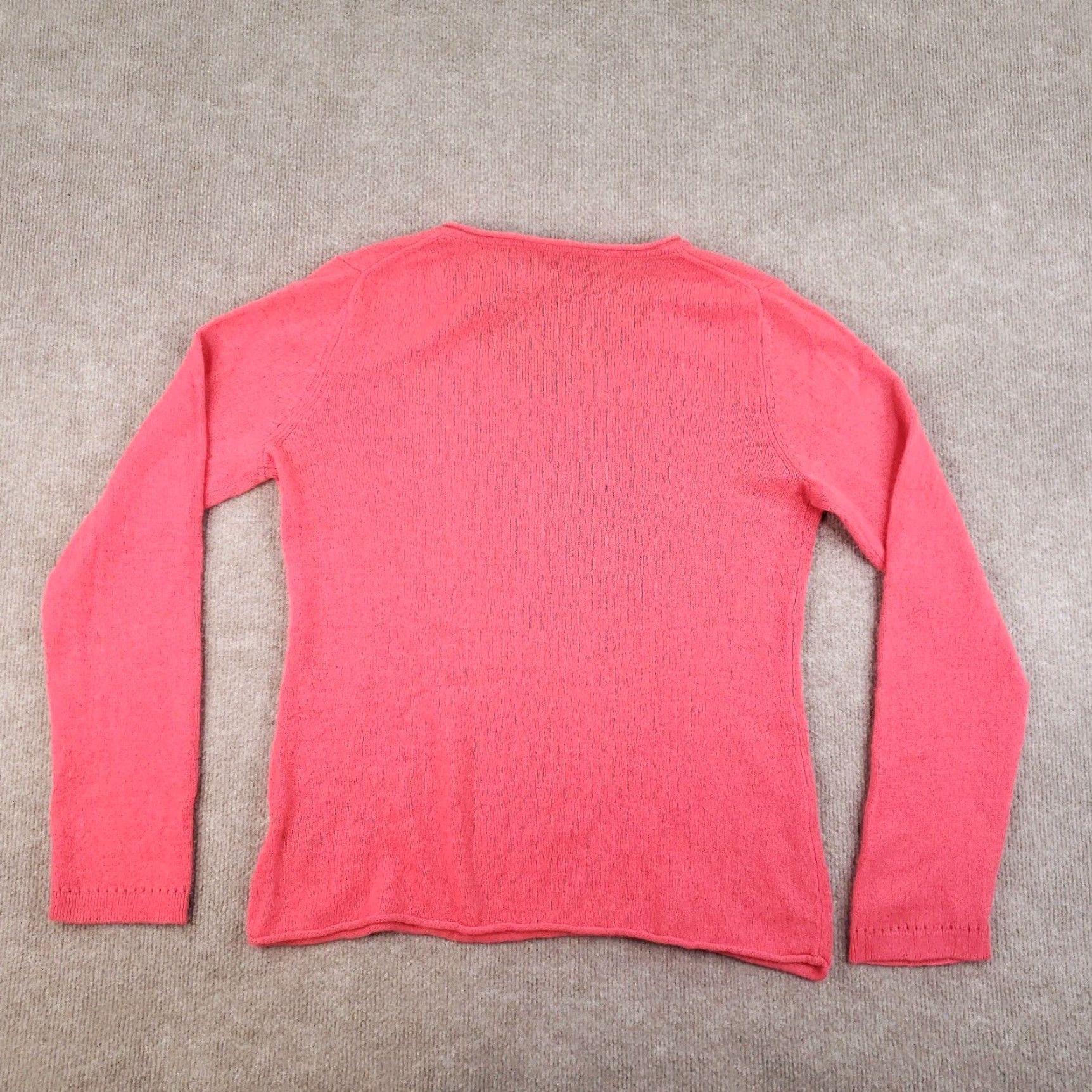 Pinko Claudia Nichole Sweater Womens Large Pink Pullover Knit V-Neck Cashmere Wool Logo Size L / US 10 / IT 46 - 7 Thumbnail