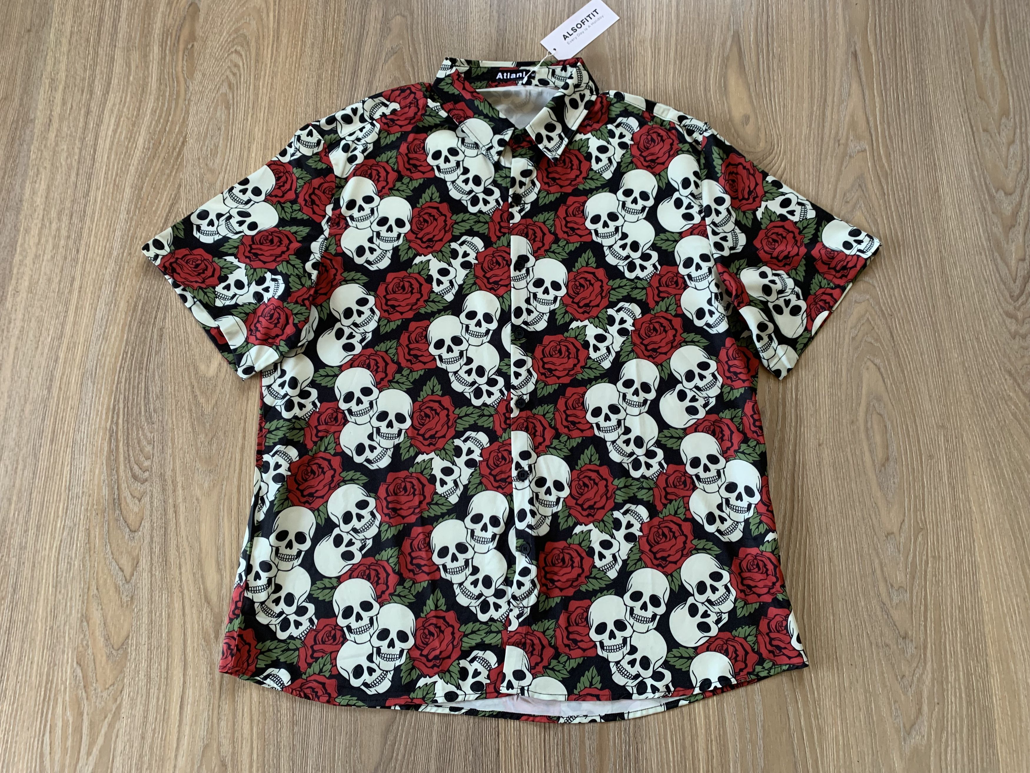 Other Alsofitit Skull Printed Breathable Button Up Hawaiian Shirt Size US XL / EU 56 / 4 - 2 Thumbnail