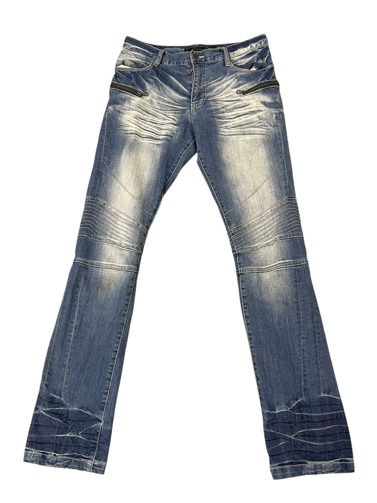 Hysteric Glamour Biker Jeans Schlussel Japan Faded Stretch Skinny 2🟦4 Size US 32 / EU 48 - 7 Thumbnail