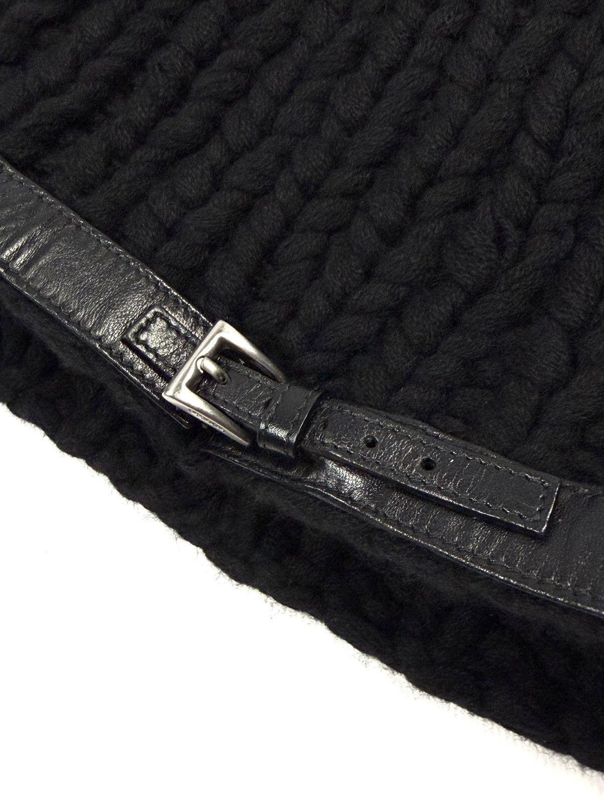 Prada Prada Archive Cashmere Knit Beanie Leather Belt Strap Hat Size ONE SIZE - 7 Thumbnail