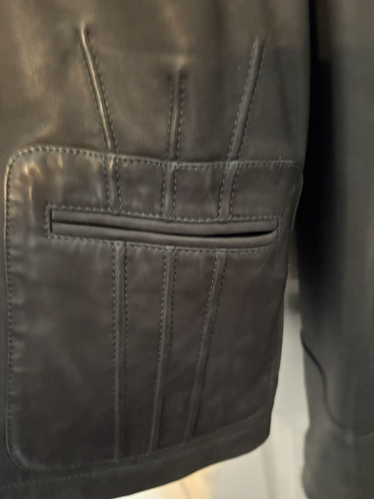 Nicole Farhi Nicole Farhi Grey Leather Jacket Size M / US 6-8 / IT 42-44 - 4 Thumbnail