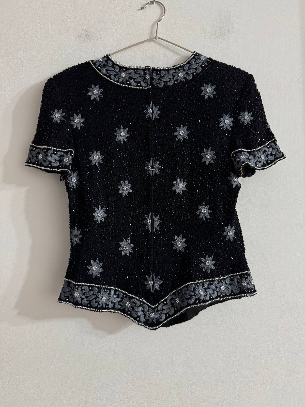 Vintage Vintage Cote d'Azur Evening Beaded Silk Blouse Size S / US 4 / IT 40 - 6 Thumbnail