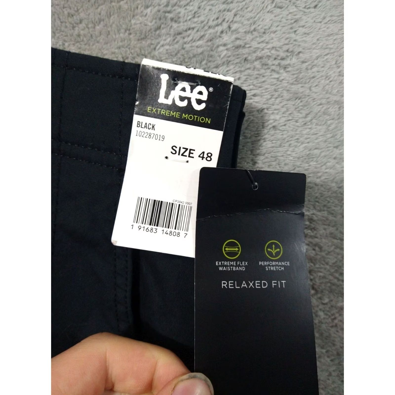 Lee Lee Mens 48 Black Cargo Shorts Extreme Motion Flat Front High Rise Stretch Size US 32 / EU 48 - 7 Thumbnail
