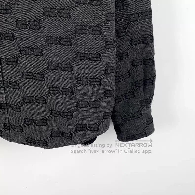 Balenciaga Balenciaga Black Lock Logo Full Print Mulberry Silk Collar Size US S / EU 44-46 / 1 - 4 Thumbnail