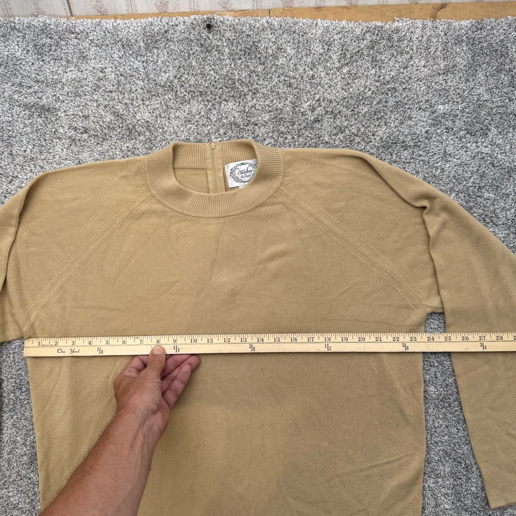 Vintage VINTAGE Stitches In Time Sweater 1X Plus Beige Knit Raglan Sleeve Mock Neck Zipper Pullover Womens Size XL / US 12-14 / IT 48-50 - 3 Thumbnail