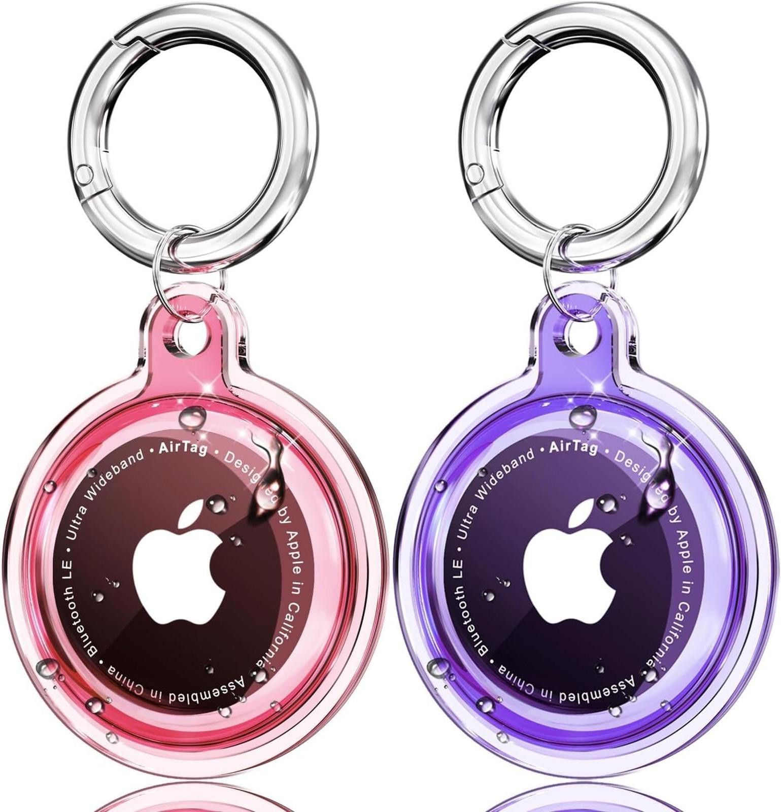 Branded Leather 4 Pack Waterproof Holder, Airtag Case Keychain for Apple Size ONE SIZE - 2 Thumbnail