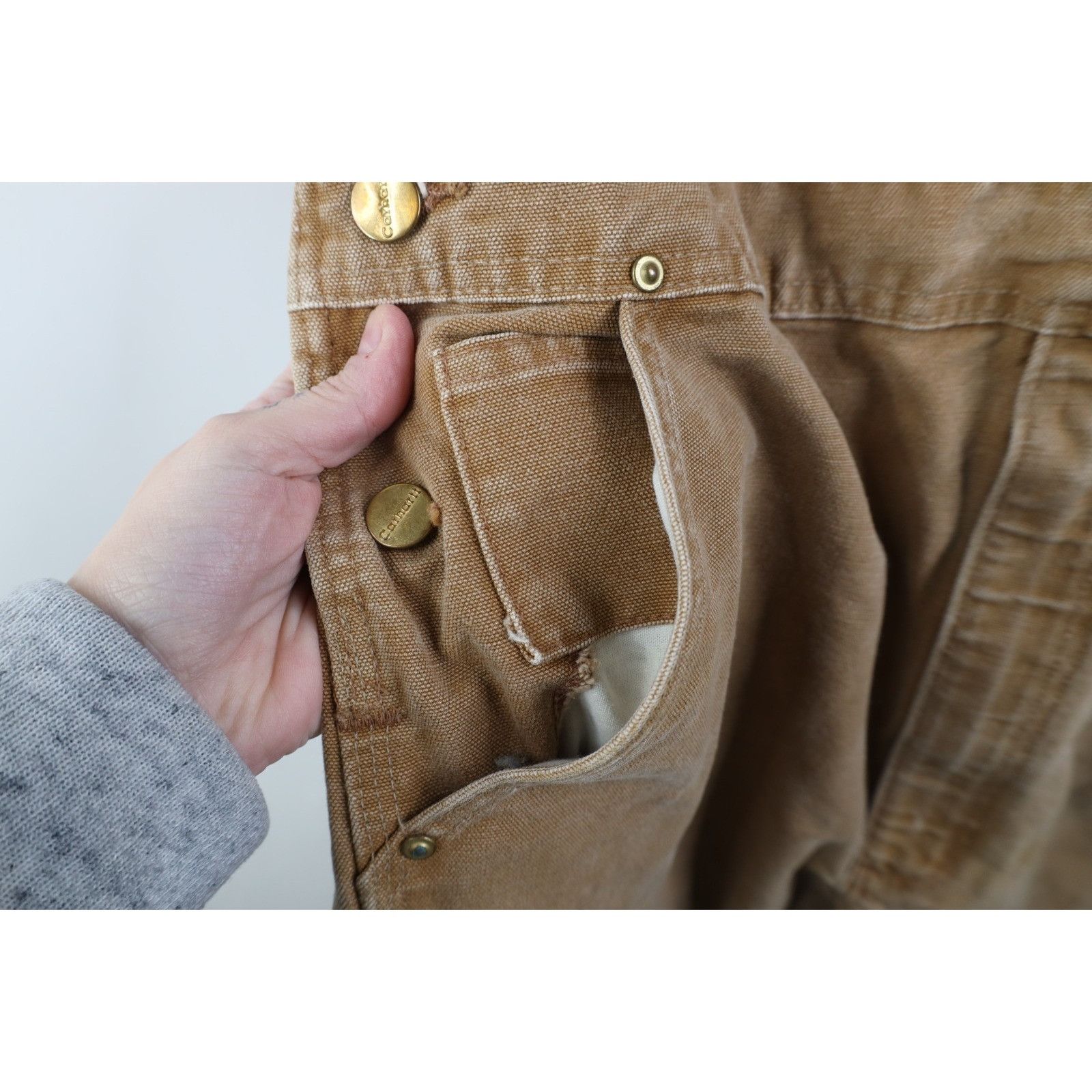 Carhartt Vintage Y2K Carhartt Faded Double Knee Canvas Overalls Size US 36 / EU 52 - 8 Thumbnail