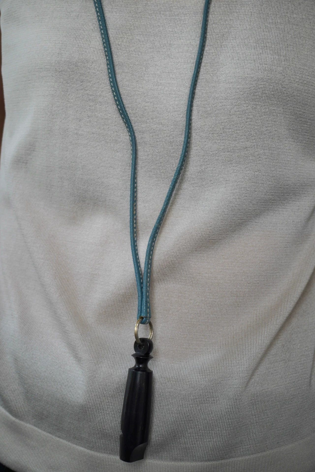 Hermes Hermes 1990s Buffalo Horn Dog Whistle Blue Size ONE SIZE - 3 Thumbnail