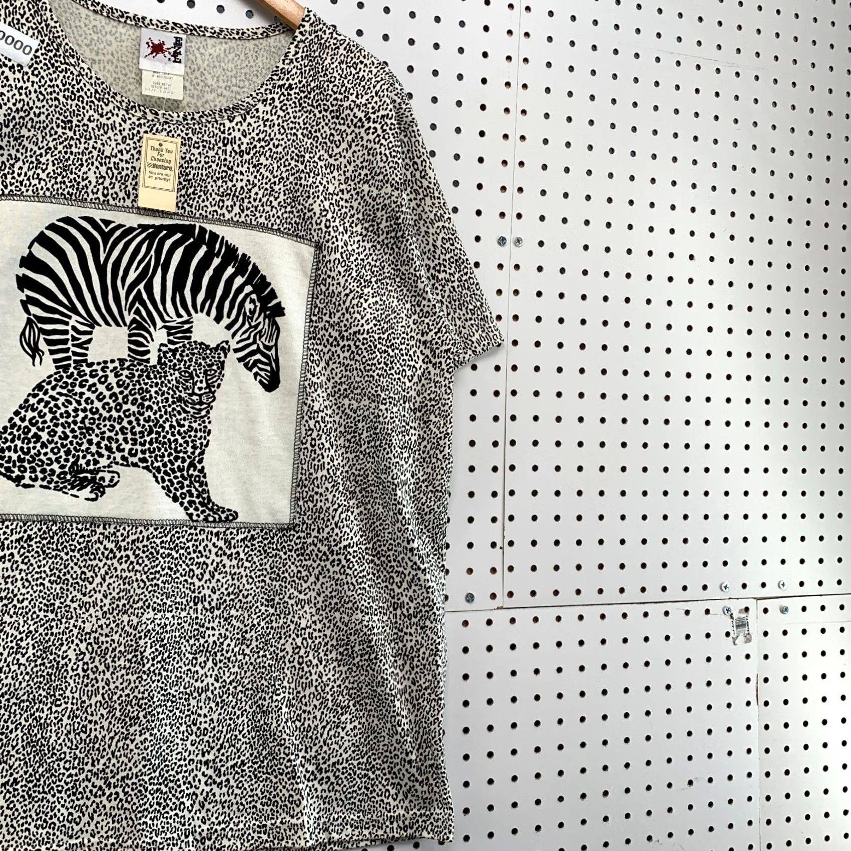 Vintage VINTAGE Zebra Shirt Large Black White Leopard Graphic AOP Men NEW NWT 23x30 Size US L / EU 52-54 / 3 - 4 Thumbnail