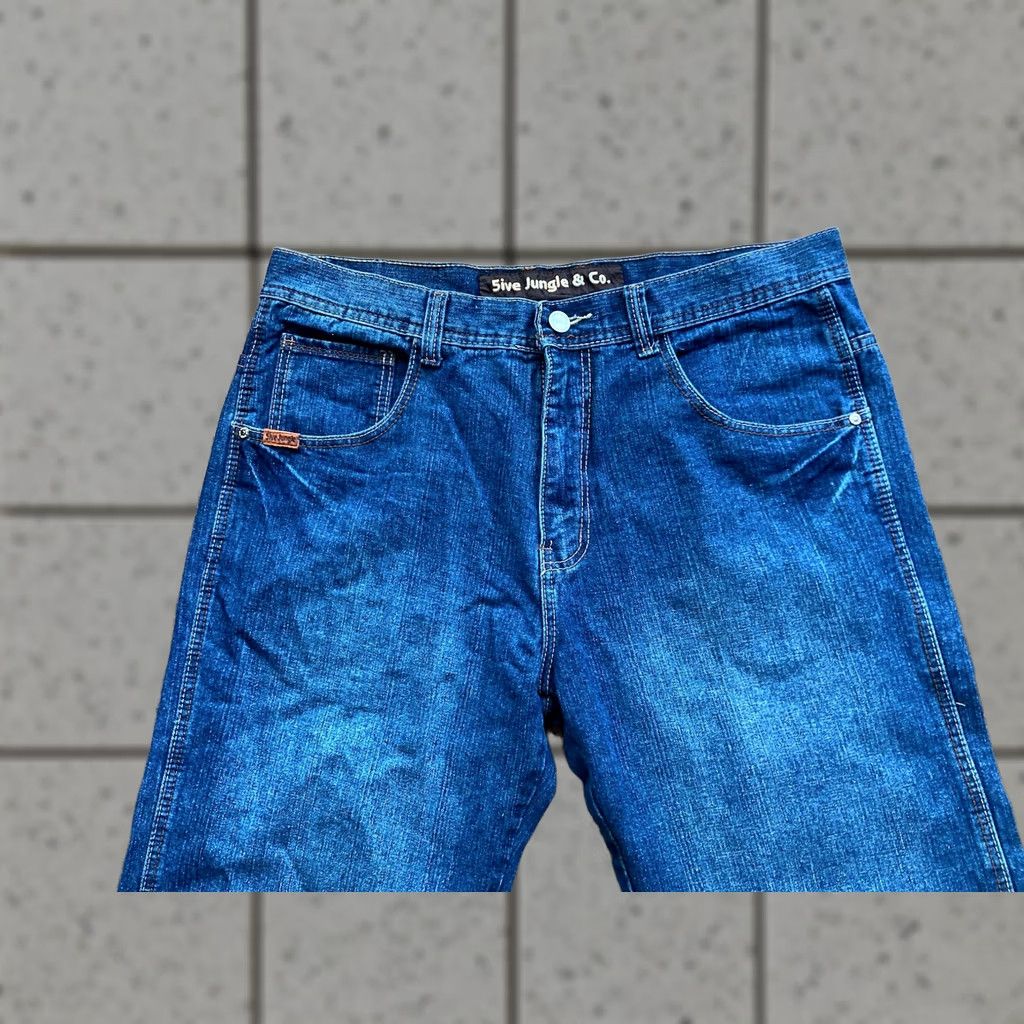 Denime VINTAGE 5ive Jungle Jeans Mens 38x32 Denim Blue Embroidered Hip Hop Wide-Leg Size US 38 / EU 54 - 1 Thumbnail