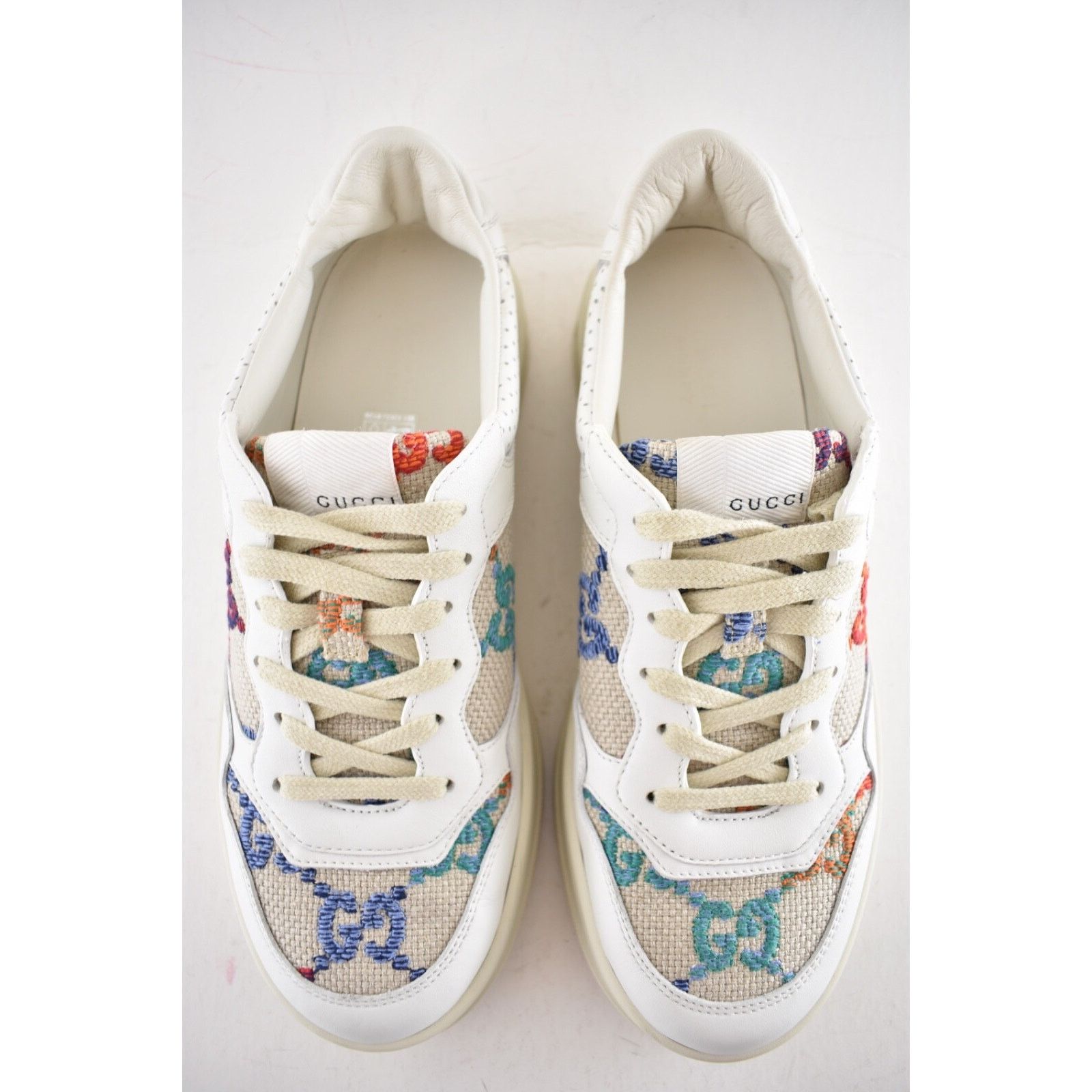 Gucci Gucci GG Logo White Platform Low Top Lace Up Tie Sneaker 40 Size US 10 / IT 40 - 10 Thumbnail