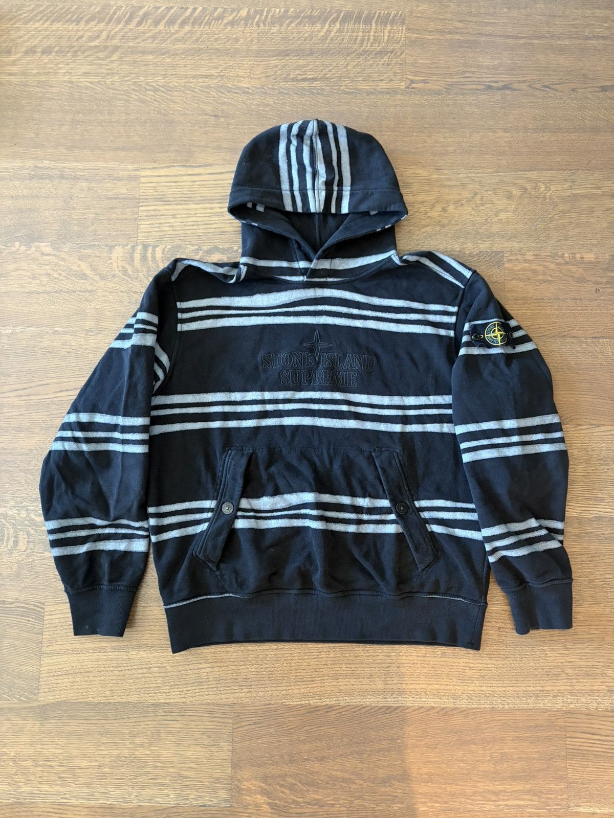 Stone Island × Supreme Stone Island x Supreme Warp Stripe Hoodie