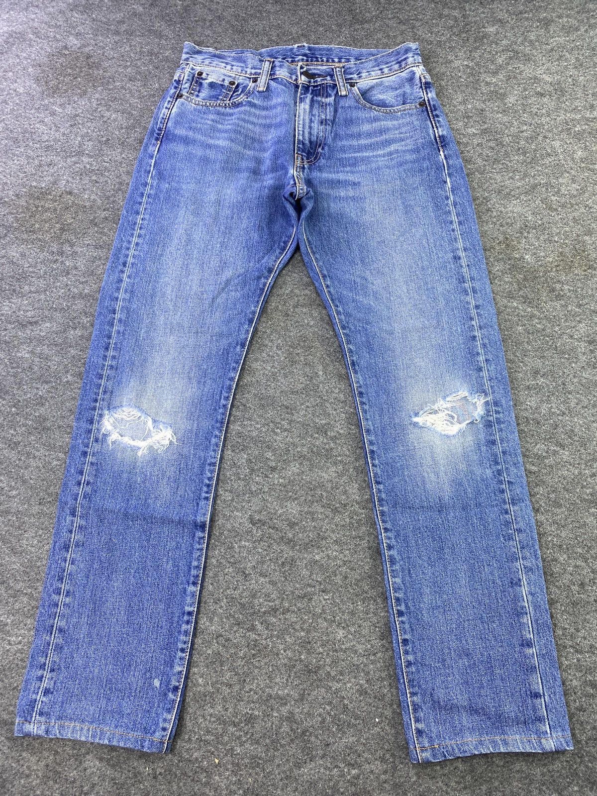 Jean × Levi's × Vintage Vintage Levis 505 C Distress Blue wash Jeans - J877 Size 29" - 2 Thumbnail