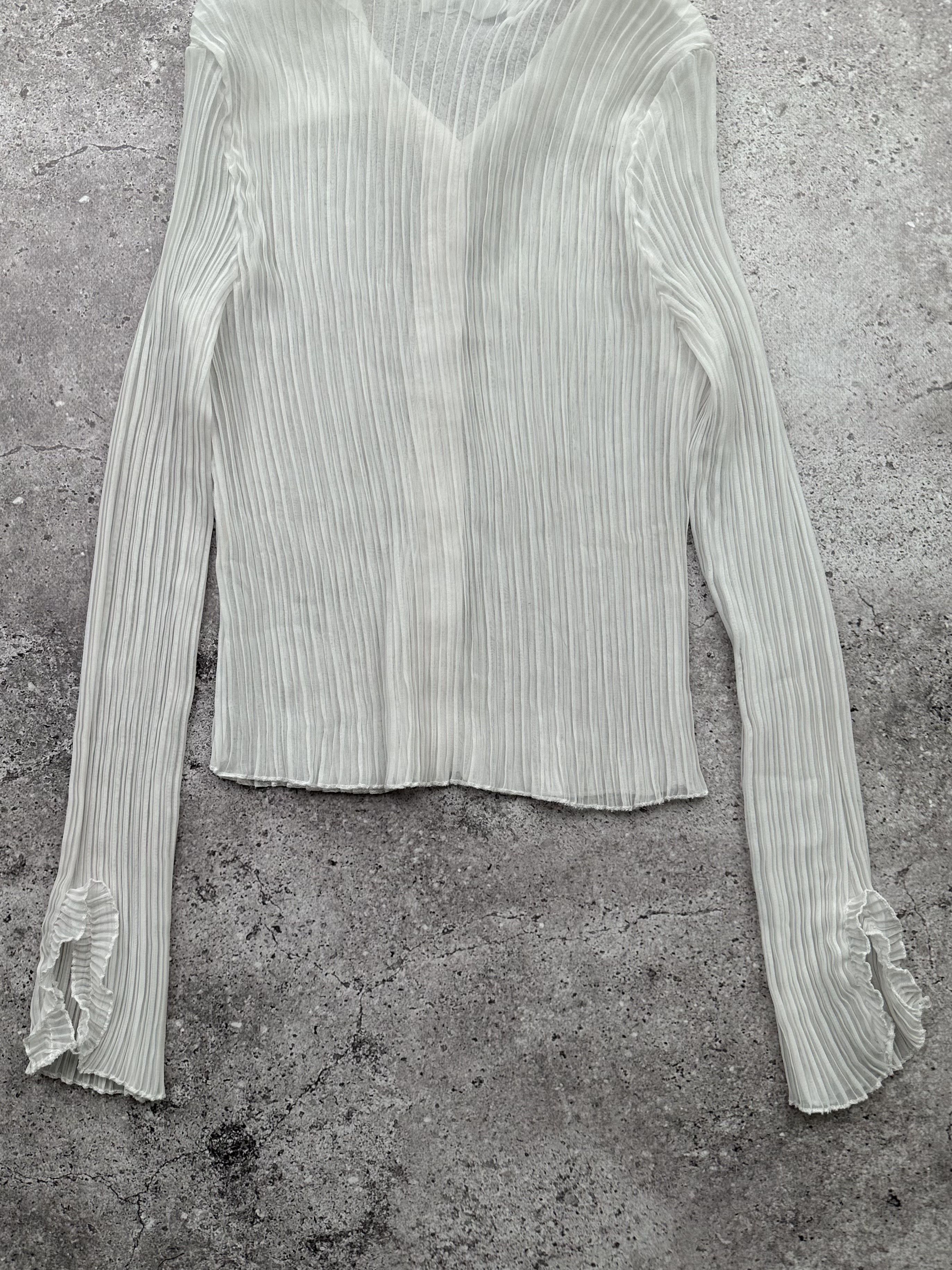 Japanese Brand Vintage Mesh Plisse Blouse C59(V362) Size XS / US 0-2 / IT 36-38 - 7 Thumbnail