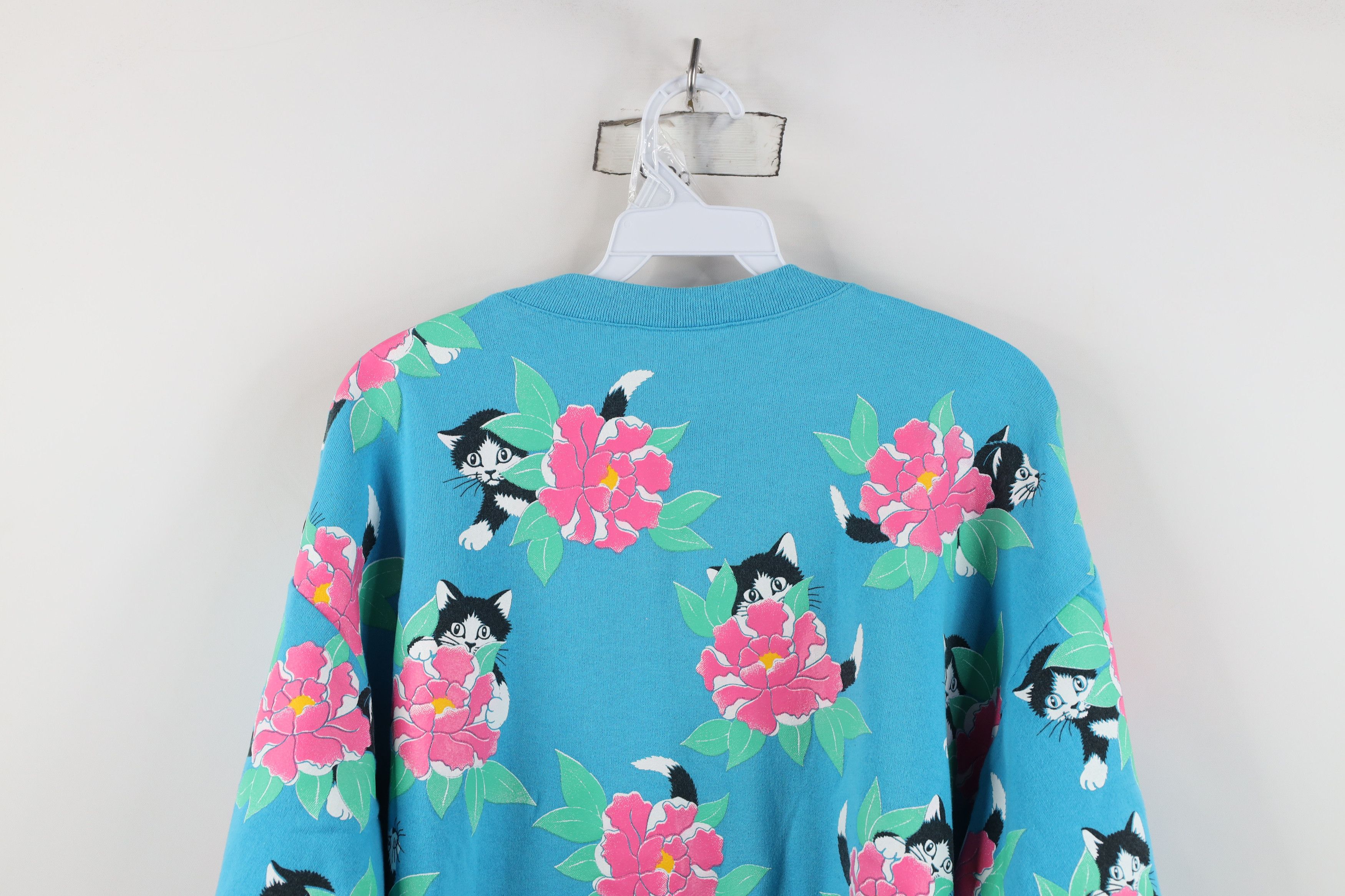 Vintage Vintage 90s Streetwear Kitten All Over Print Sweatshirt USA Size XL / US 12-14 / IT 48-50 - 12 Thumbnail