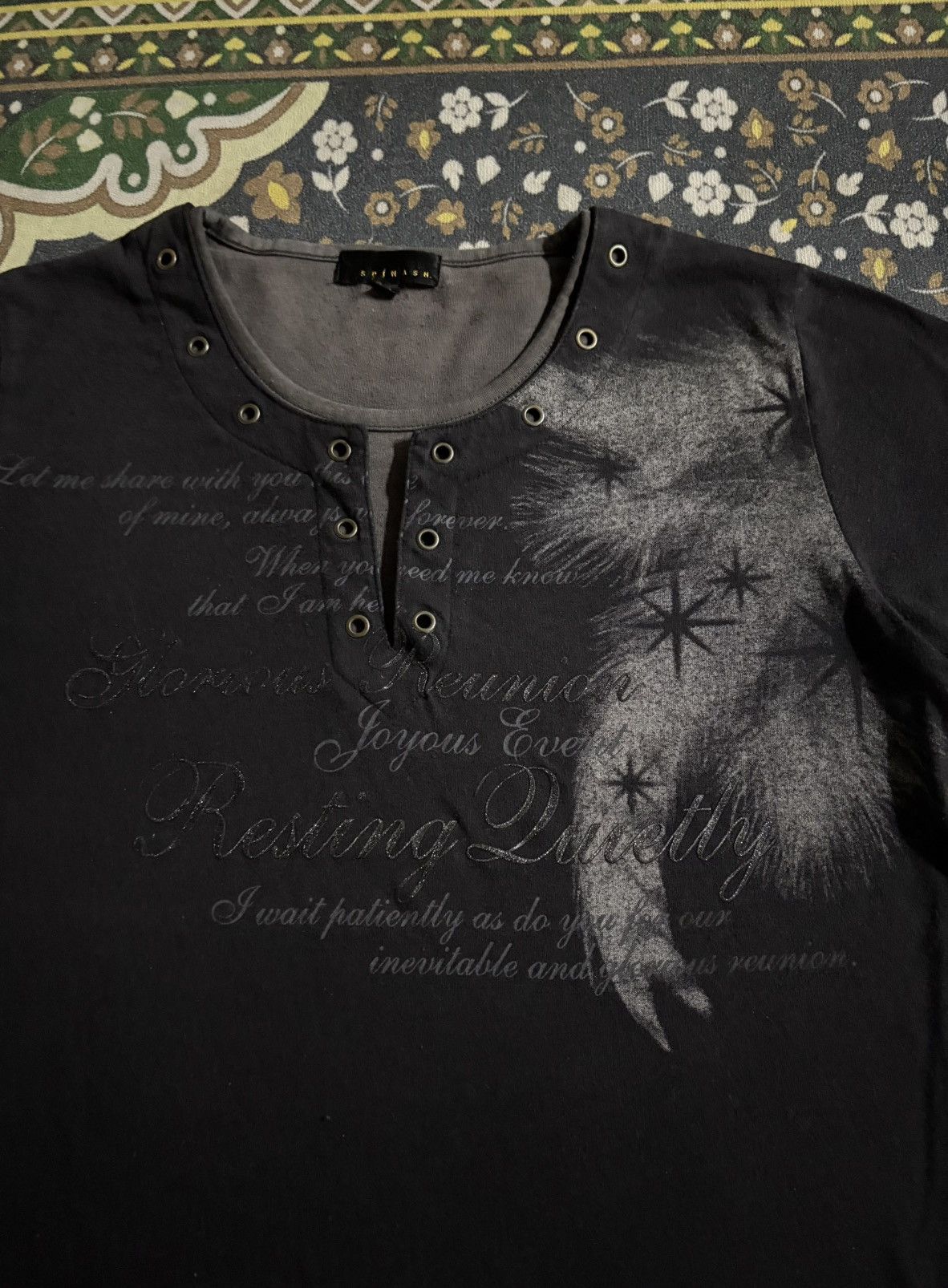 Japanese Brand Vintage Japanese Brand SPINASH Poem Long Sleeve T-Shirt Size US M / EU 48-50 / 2 - 3 Thumbnail