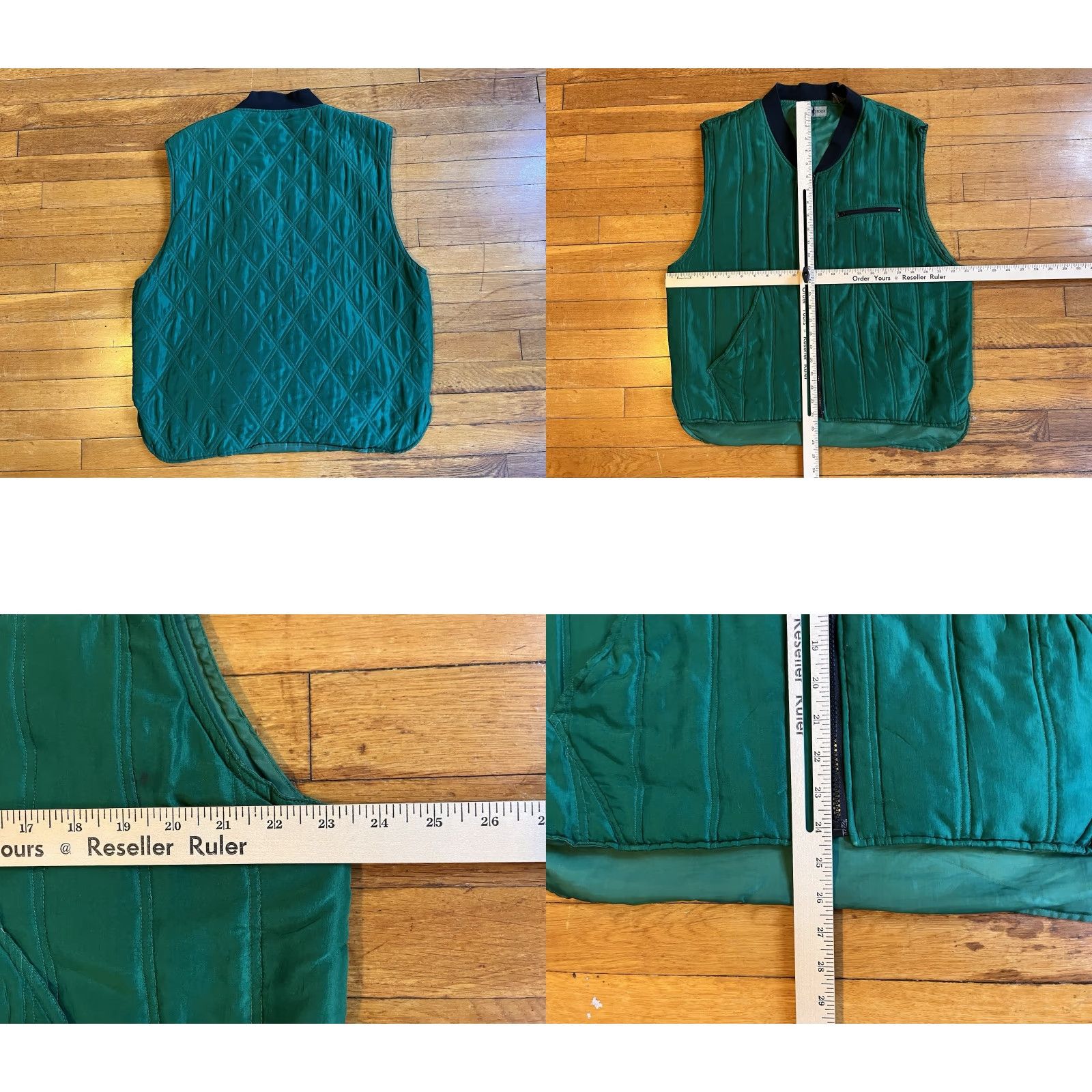 Vintage VINTAGE Robert Stock Silk Puffer Vest Men’s Large Green 80s 90s Size US L / EU 52-54 / 3 - 8 Thumbnail