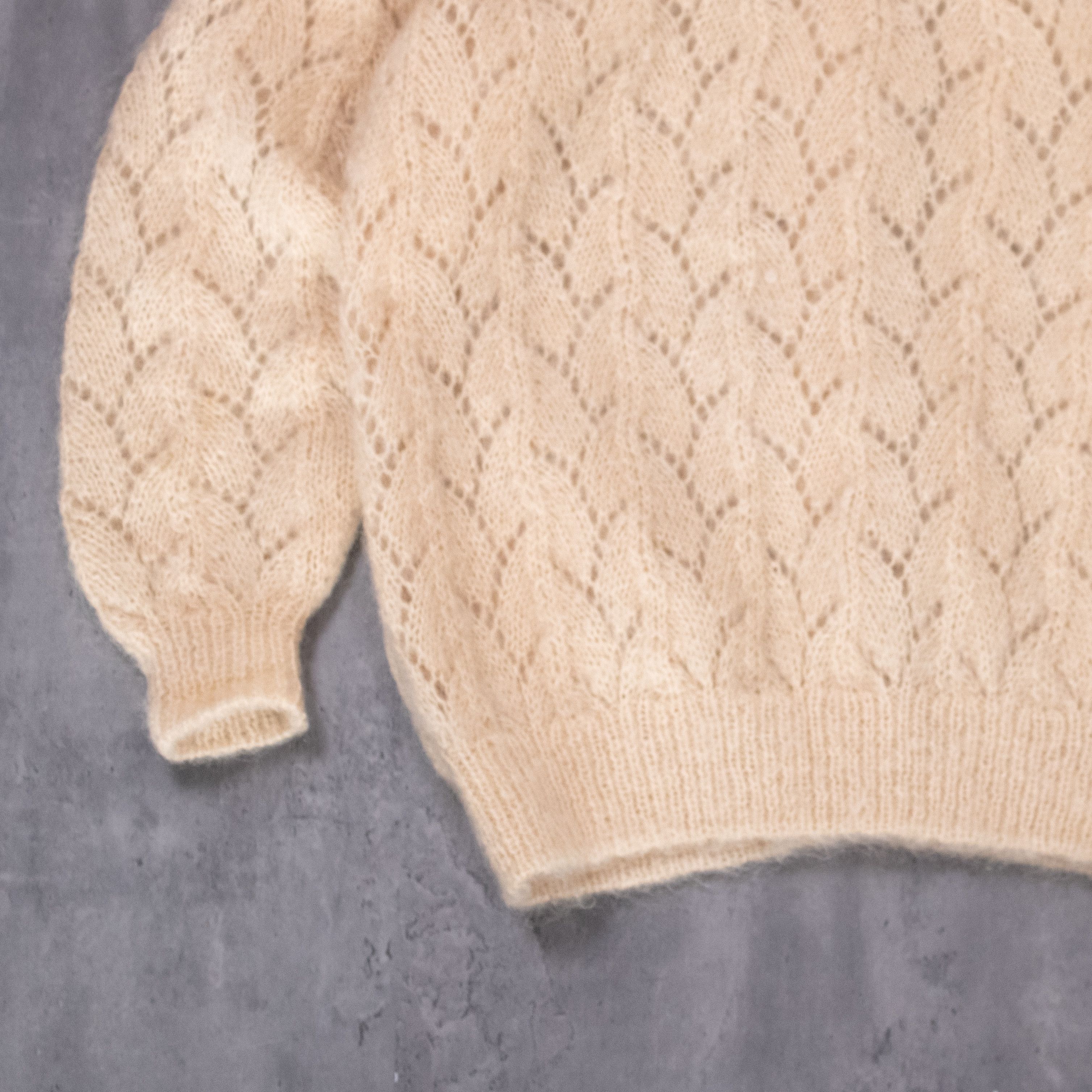 Japanese Brand Vintage VTG 1980's Mohair Cable Knit Baggy Oversize Cardigan Size US M / EU 48-50 / 2 - 8 Thumbnail