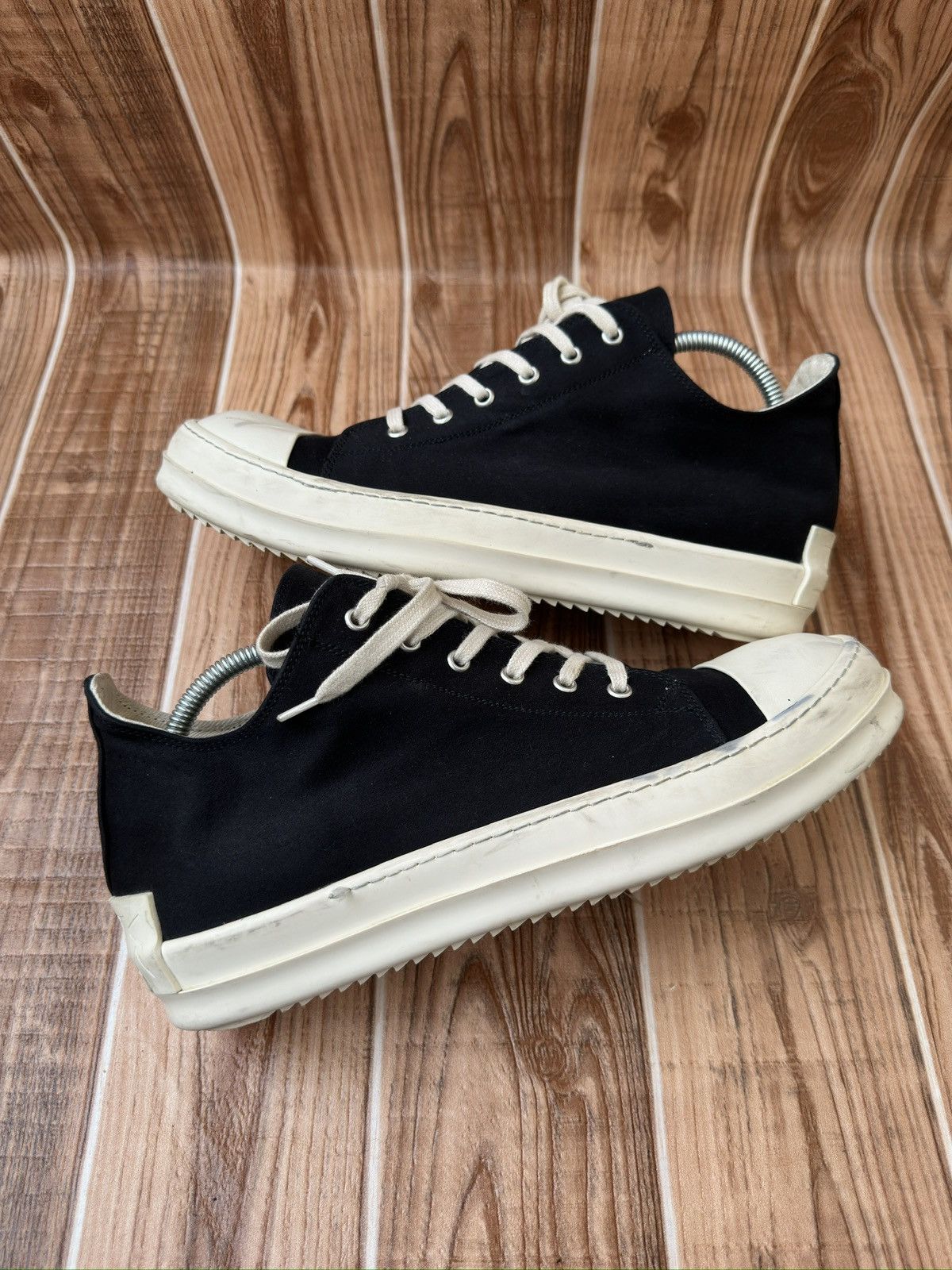 Rick Owens Rick Owens DRKSHDW Ramones (Licence Plate) Lowtops Size US 11 / EU 44 - 13 Thumbnail