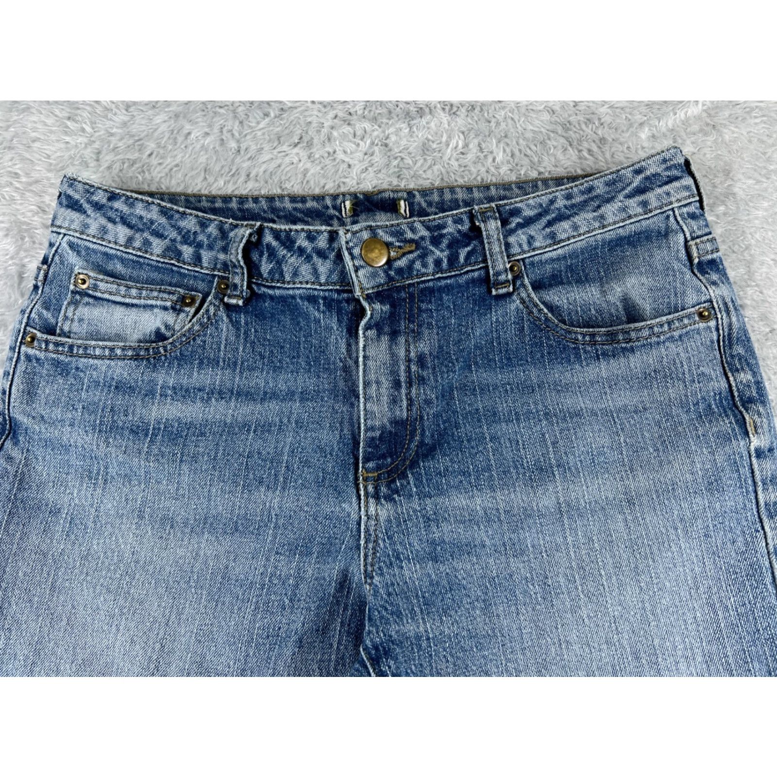 Vintage Garnet Hill Jeans Women 28 Blue Denim 28x30 Straight Mid Rise 100% Cotton Relaxed 5-Pocket Denim Jeans Women Size 28" / US 6 / IT 42 - 4 Thumbnail