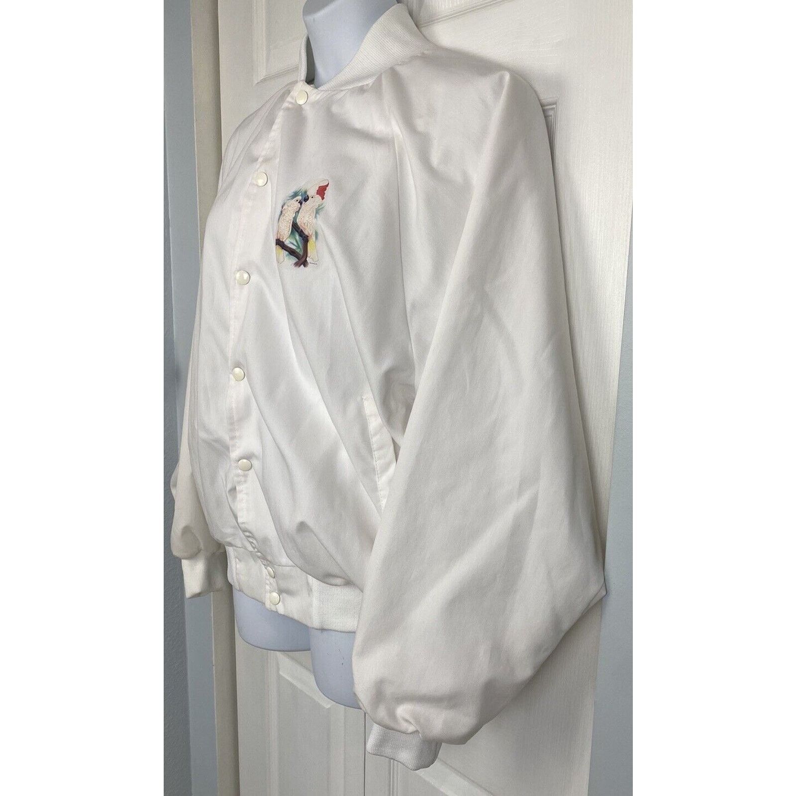 Auburn Sportswear VTG Auburn White Snap Button Jacket Cockatoo Bird Tropical Size US XL / EU 56 / 4 - 4 Thumbnail