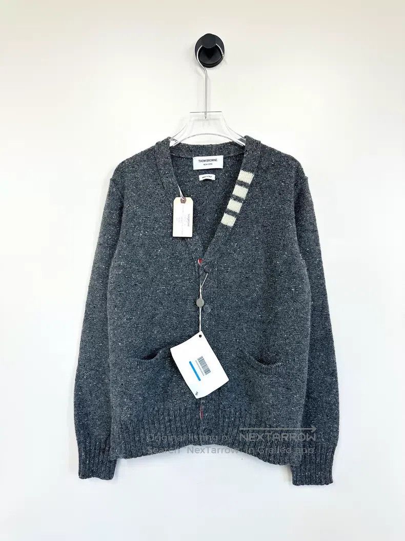 Thom Browne Thom Browne Gray collar four-striped wool mohair knit card Size US XS / EU 42 / 0 - 1 Thumbnail