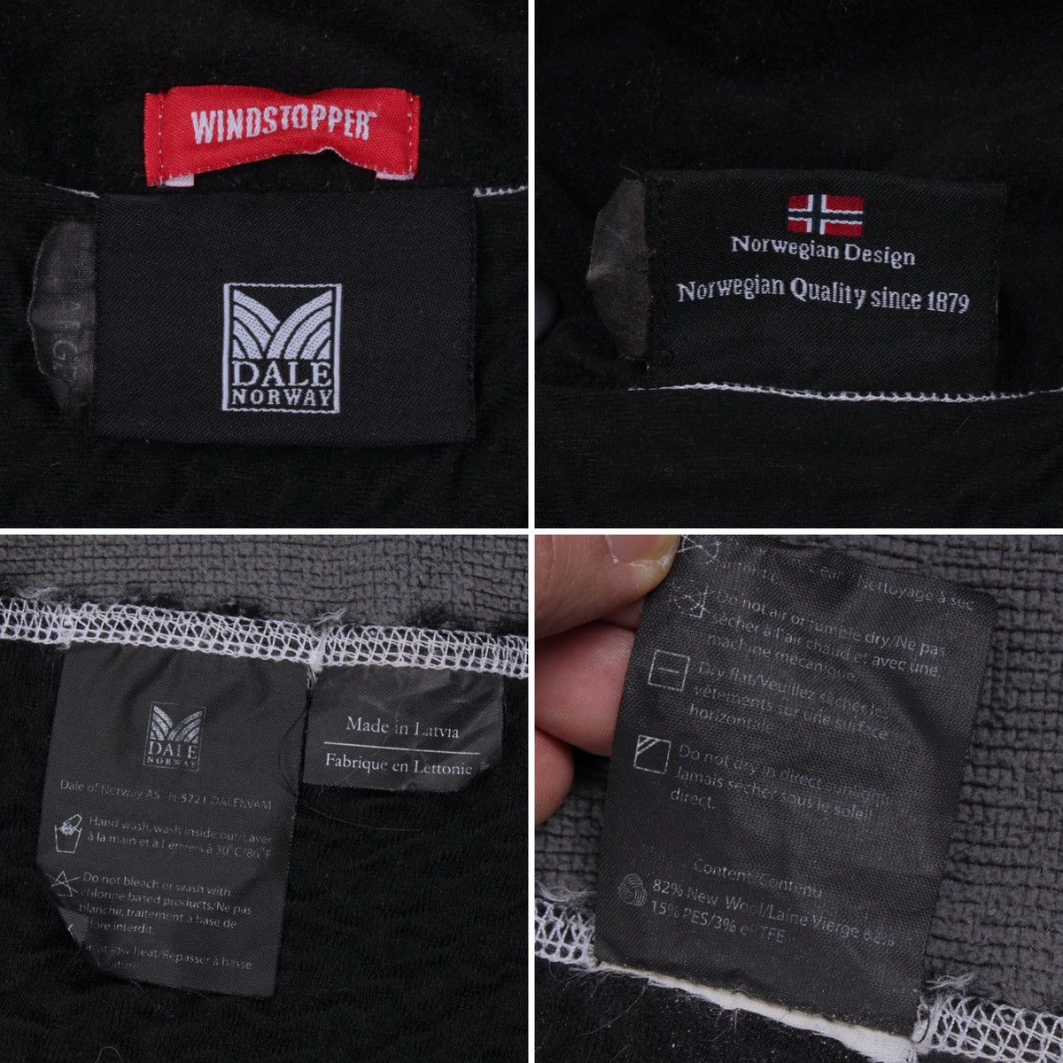 Dale Of Norway DALE OF NORWAY Windstopper Wool Black White Zip Hoodie Size L / US 10 / IT 46 - 22 Thumbnail